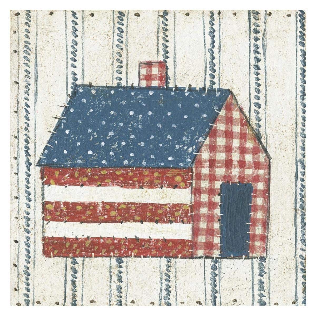 Americana Quilt III -Paper Art-32x32″