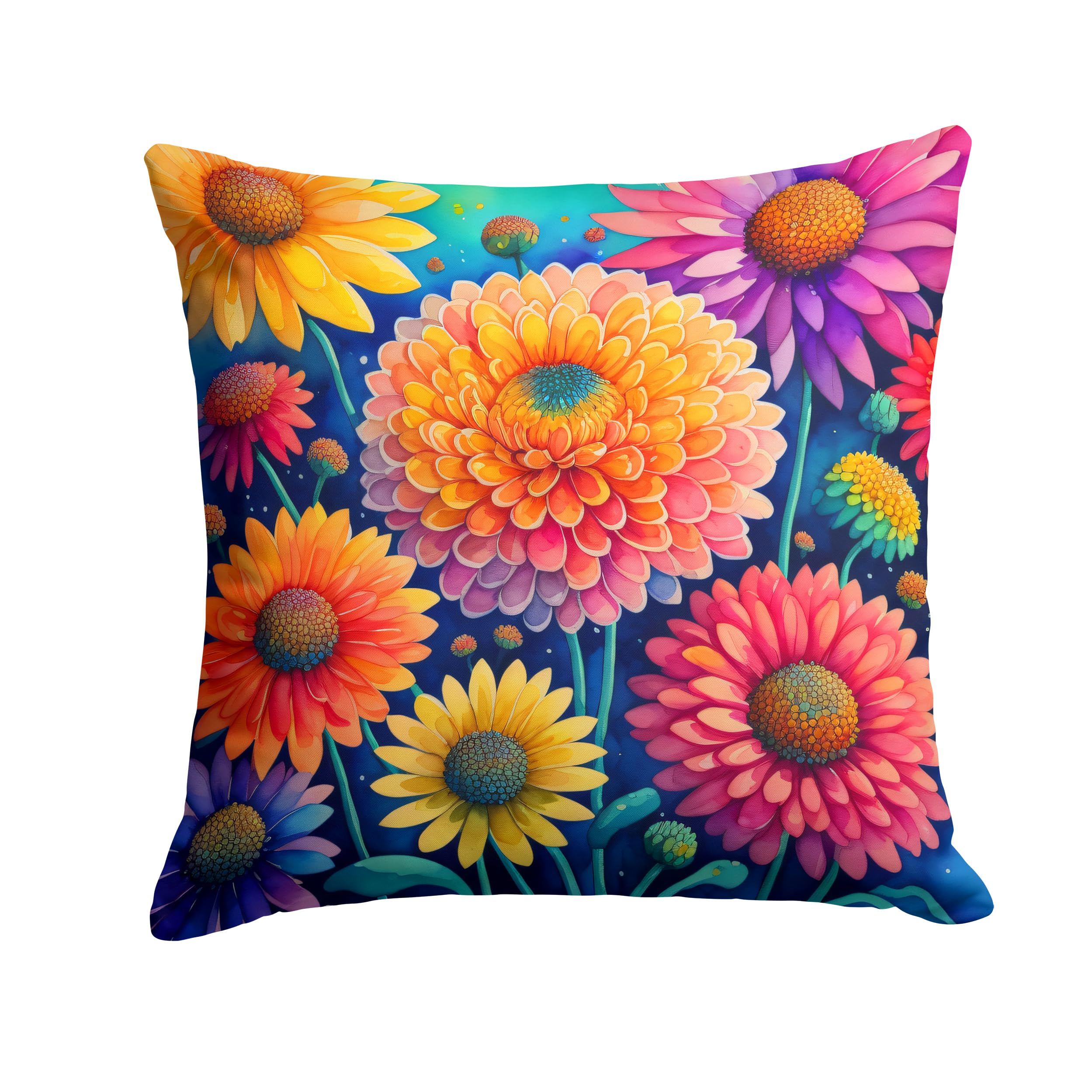 Colorful Chrysanthemums Throw Pillow