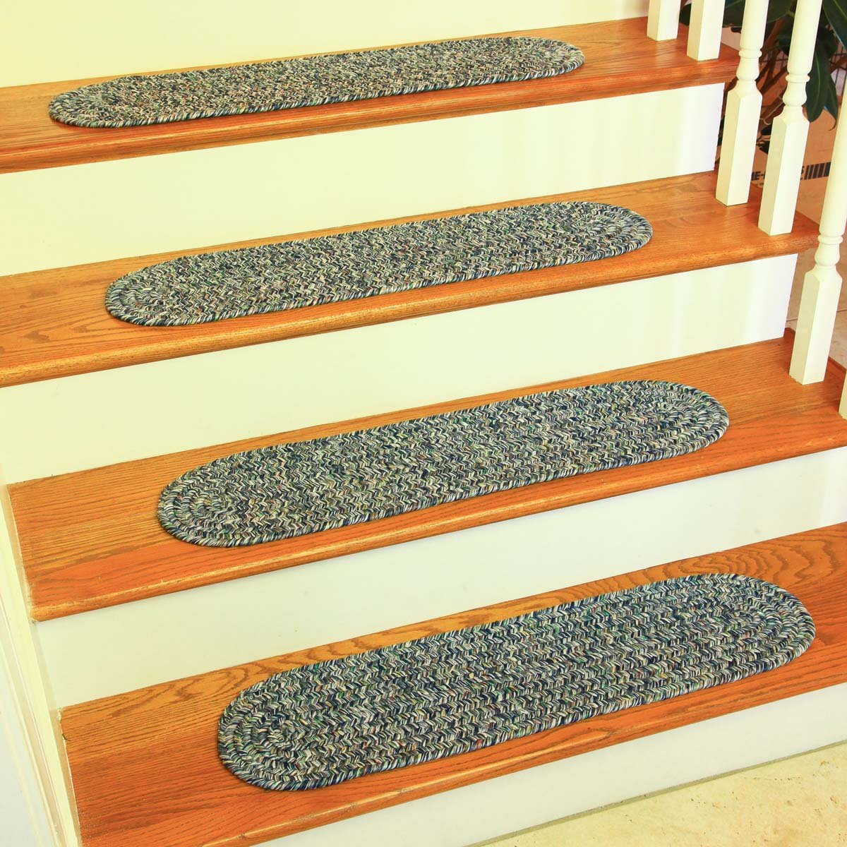 Rhody Rug SA98A008X028-13 Braided Area Rugs, Denim, 8 x 28""