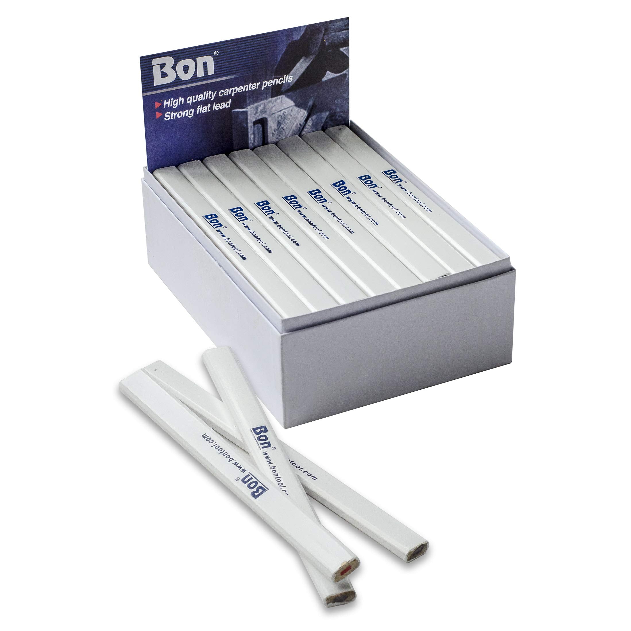 Bon 84-844 Pencil - White Casing Medium Red/Black Lead - (72/Pkg)