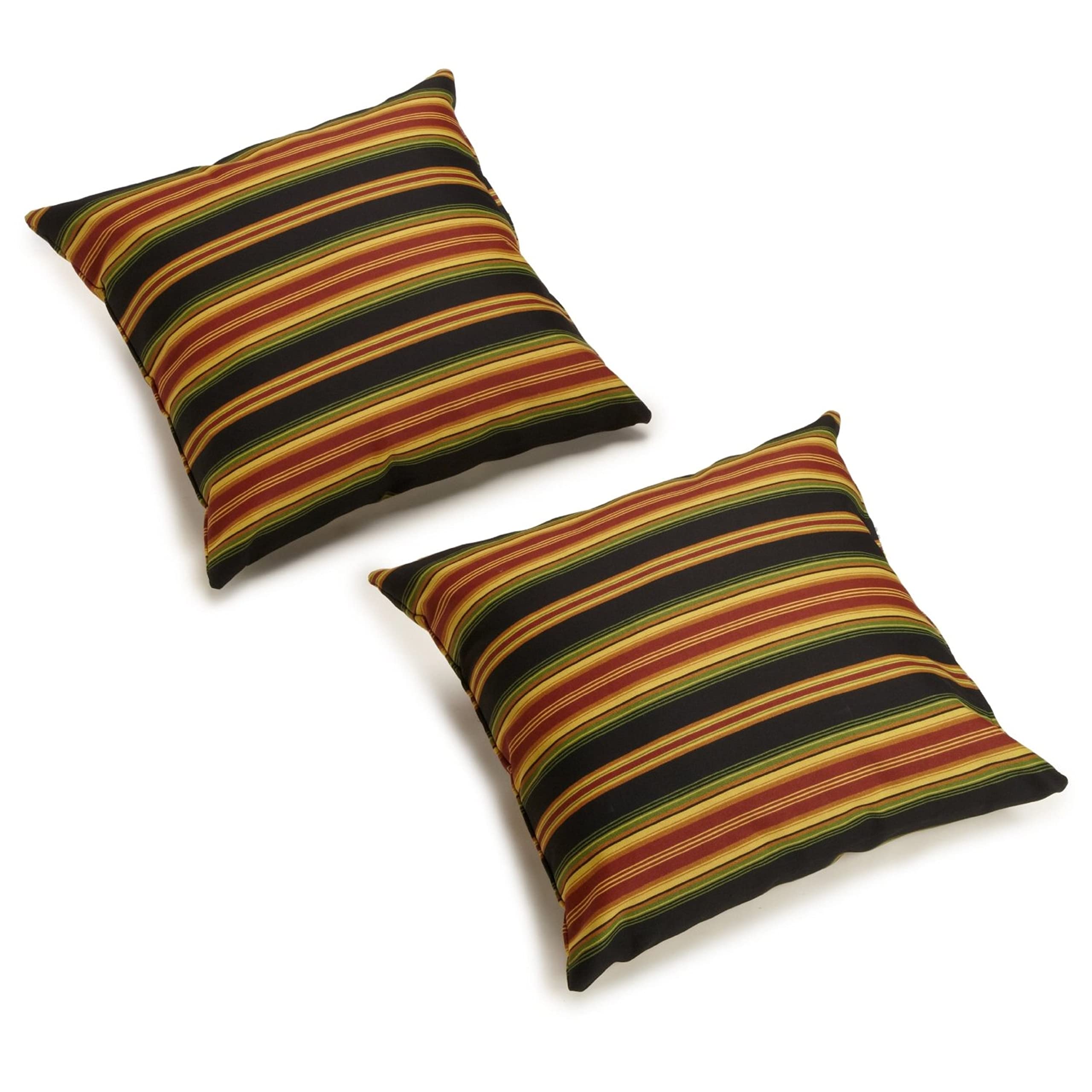 Blazing Needles 17-inch Outdoor Knife Edge Throw Pillows (Set of 2) - Lyndhurst Raven