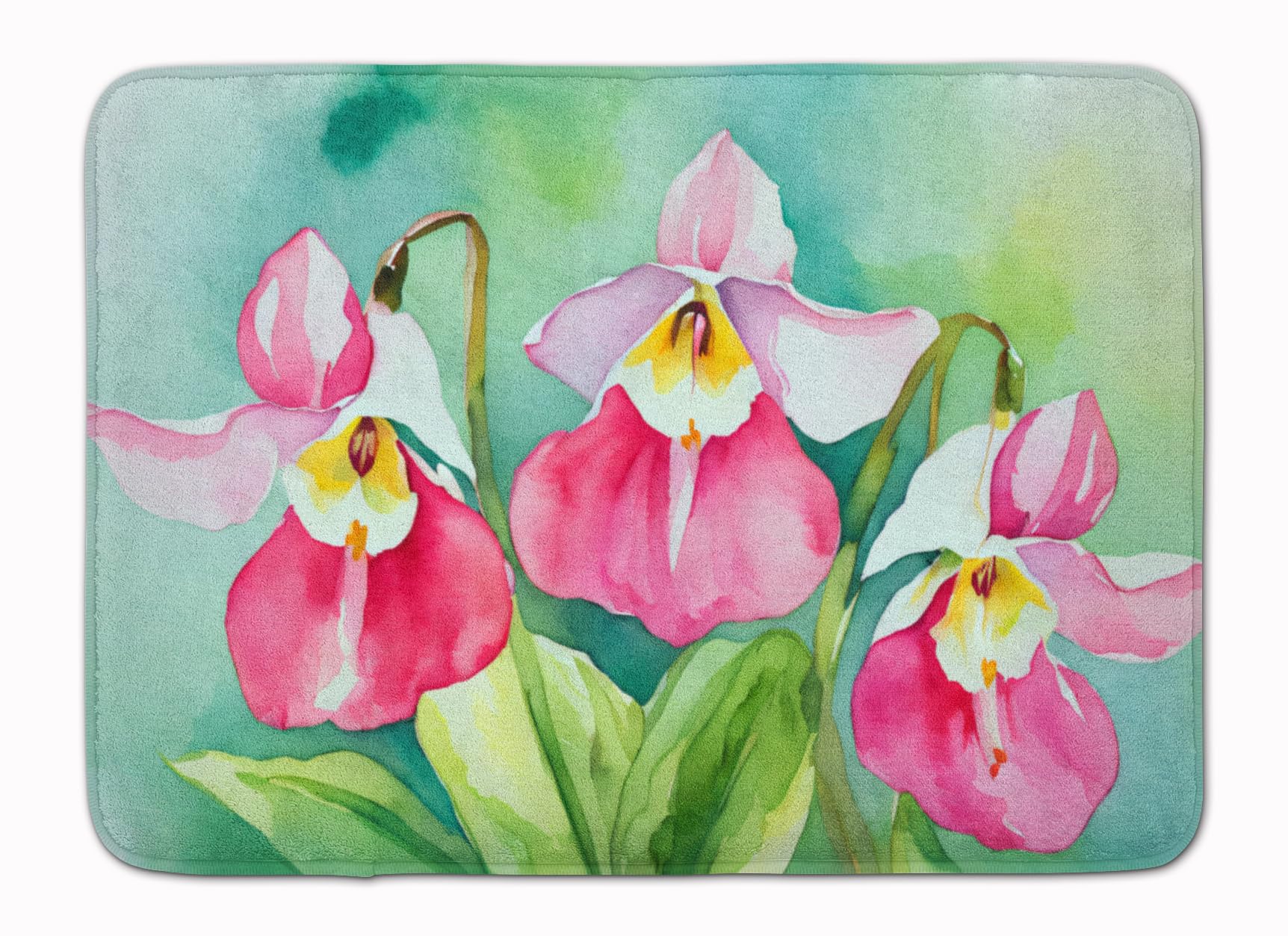Carolines Treasures Minnesota Pink and White Lady?s Slippers in Watercolor Memory Foam Kitchen Mat Machine Washable Anti-Fatigue Mat Cushion Comfort Bath Mat or Kitchen Rug