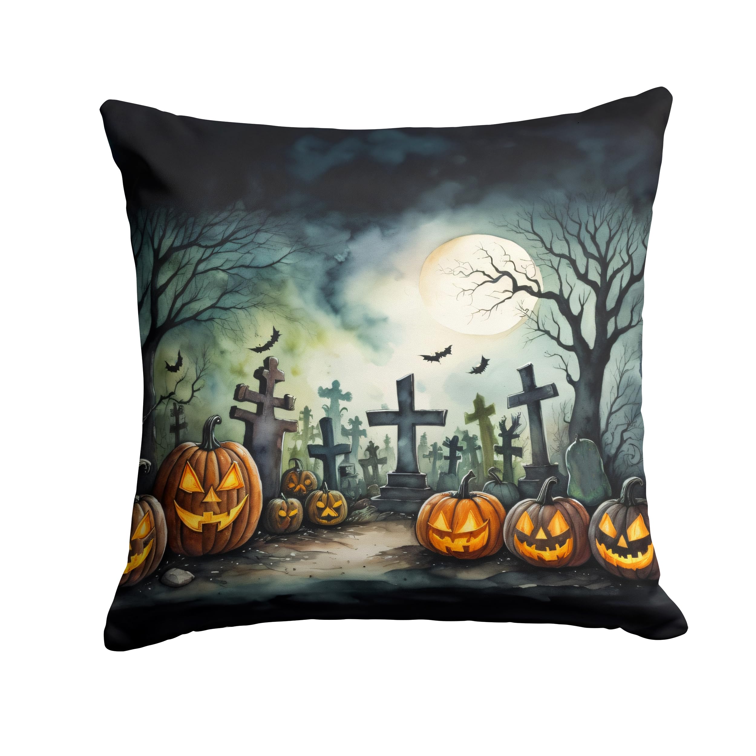 Graveyard Spooky Halloween Throw Pillow