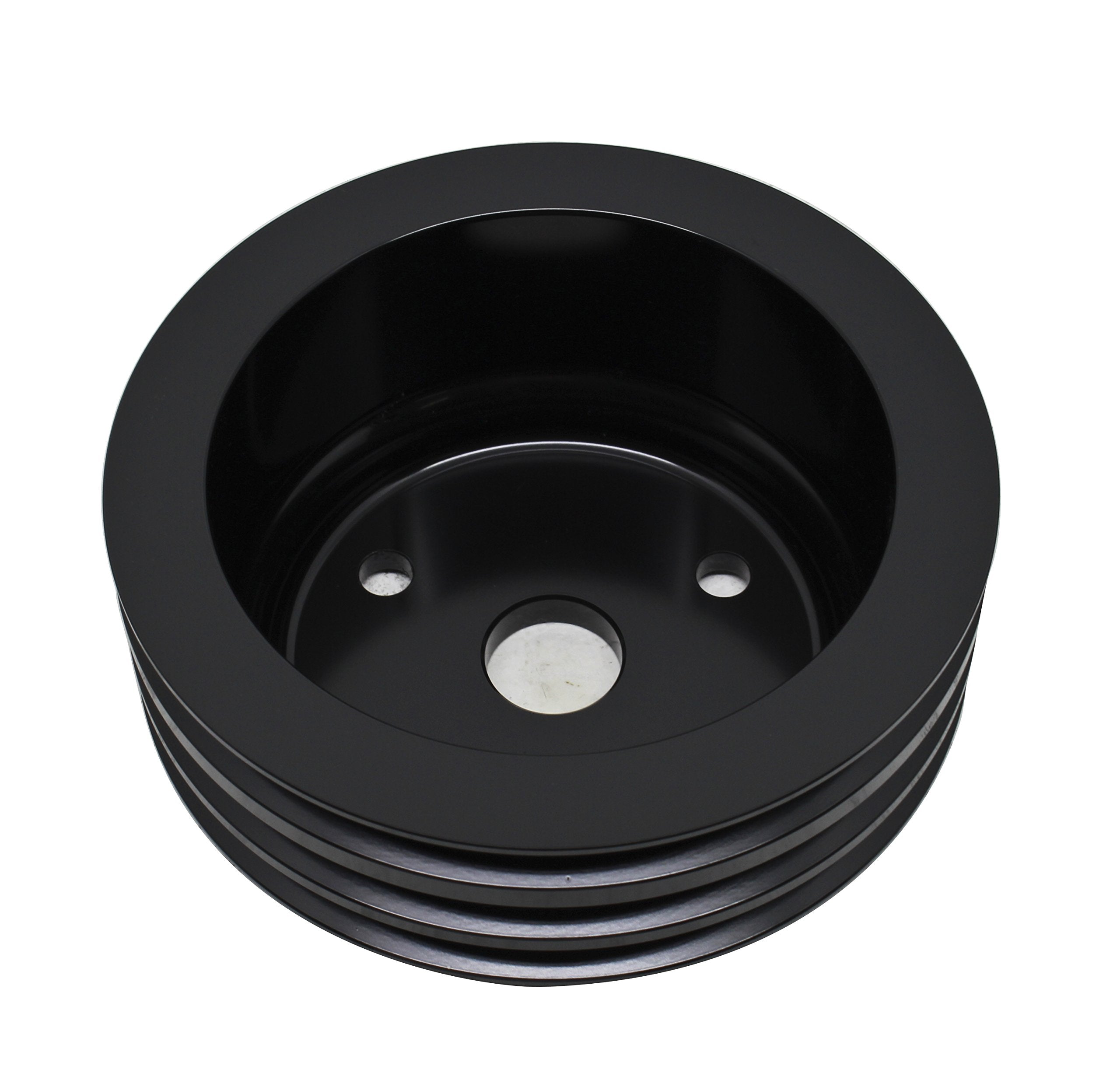 Compatible/Replacement for CHEVY SMALL BLOCK ALUMINUM CRANK PULLEY - 3 GROOVE (LWP) - BLACK