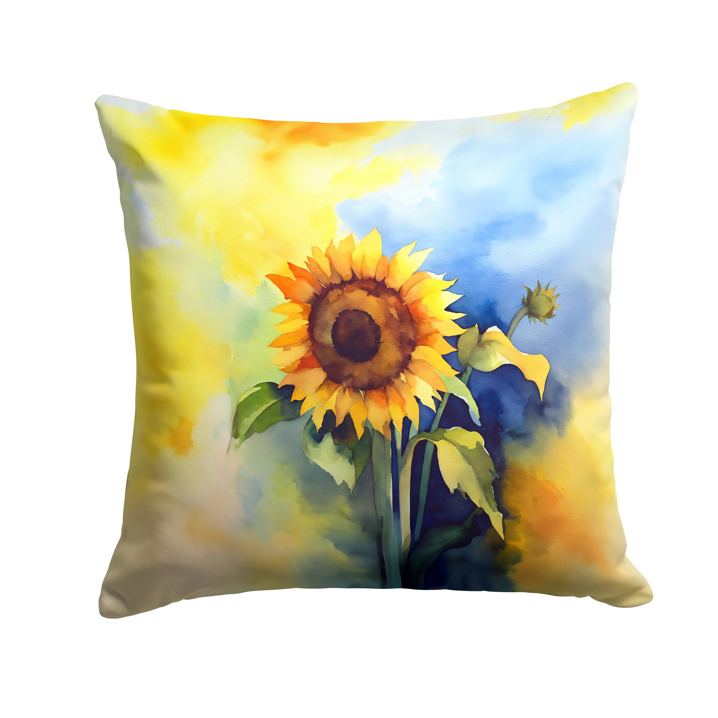 Sunflowers in Watercolor Throw Pillow