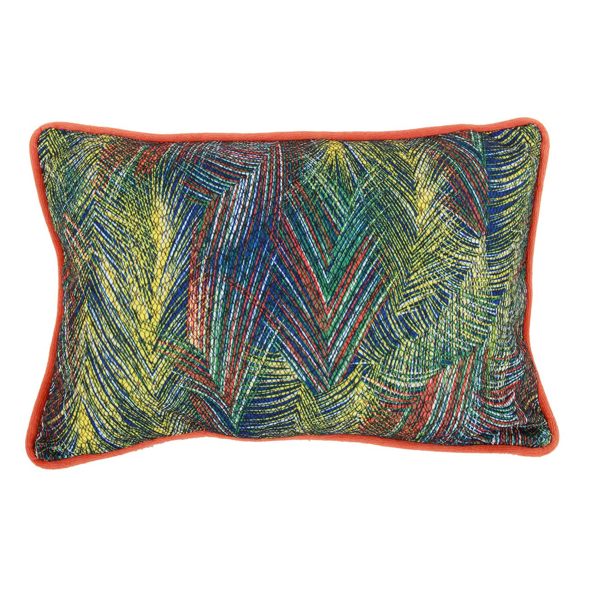 Benjara 20 X 14 Inch Fabric Pillow With Abstract Art Details, Set Of 2, Multicolor