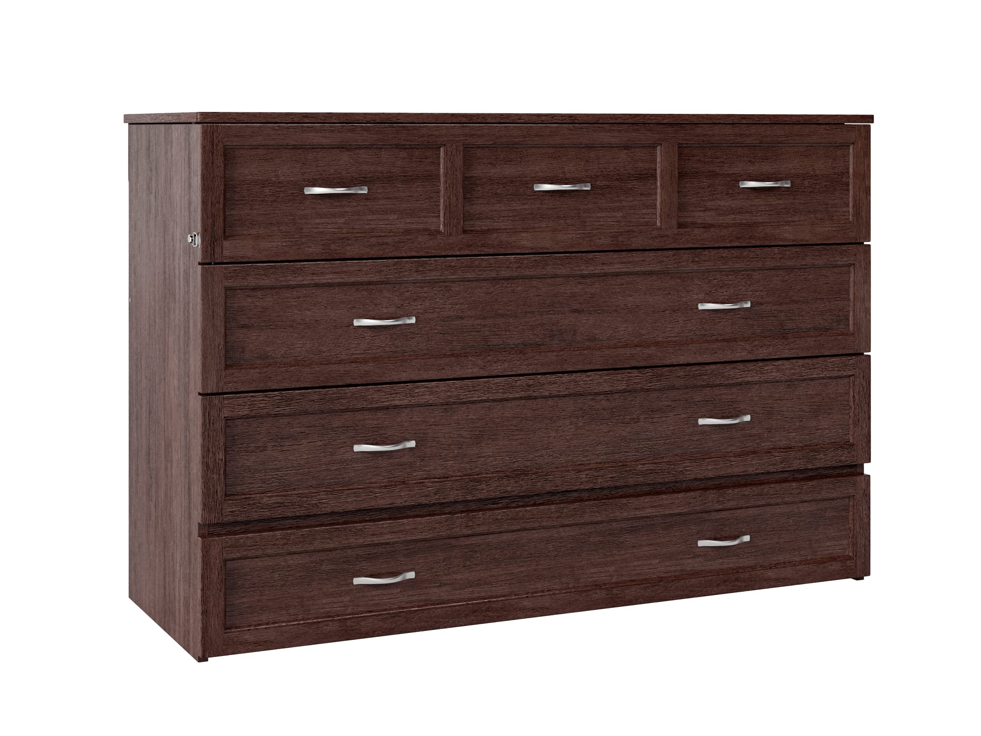 Deerfield Murphy Bed Chest Queen Burnt Amber with Charging Station