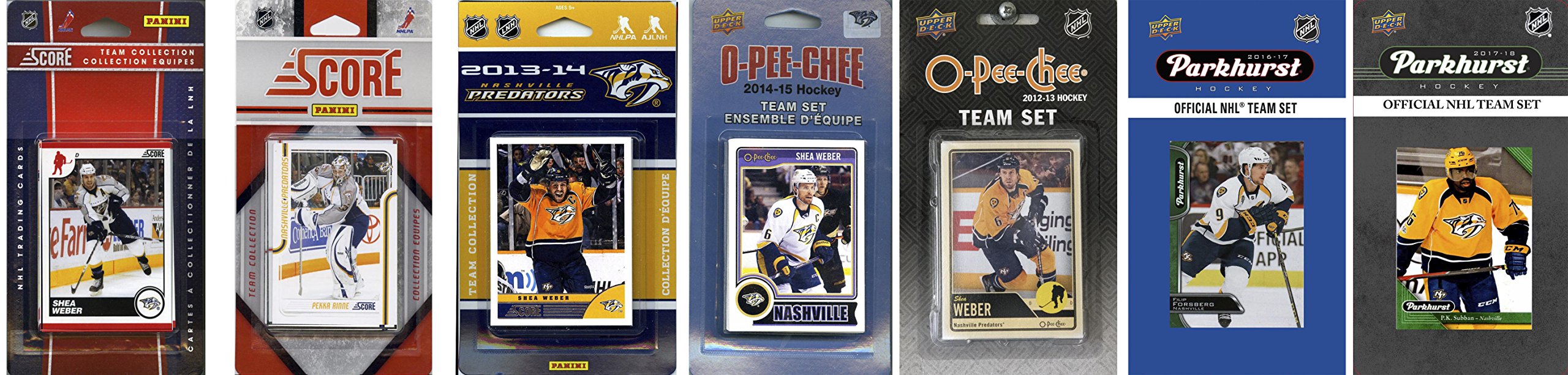 NHL Nashville Predators 7 Different Licensed Trading Card Team Sets