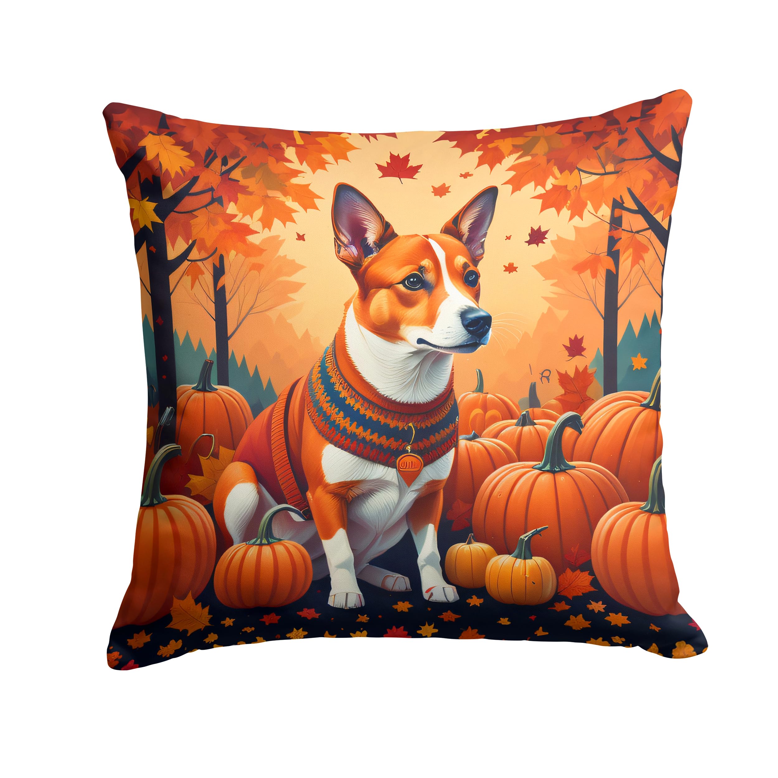 Red Basenji Fall Throw Pillow