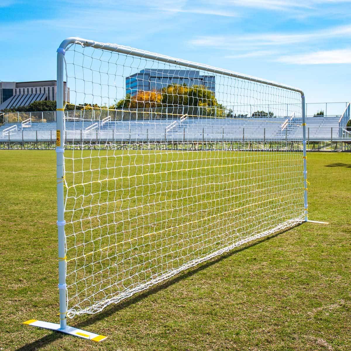Premier Flat Faced Goal 6x18: Made of 1 3/4 Round Aluminum. Includes 3mm white twisted net and 12 net ties