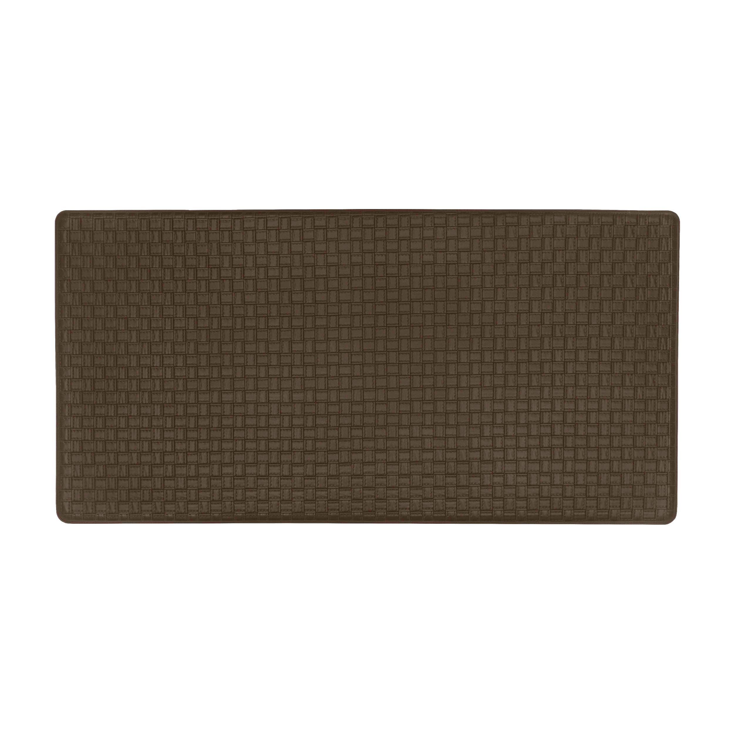Woven-Embossed Faux-Leather Anti-Fatigue Mat - 20x39 - Espresso