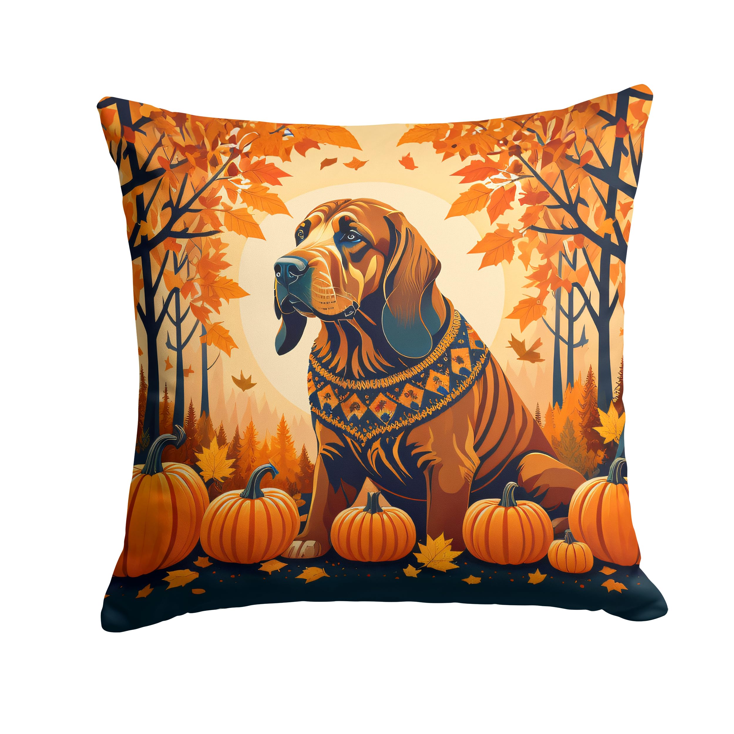 Bloodhound Fall Throw Pillow