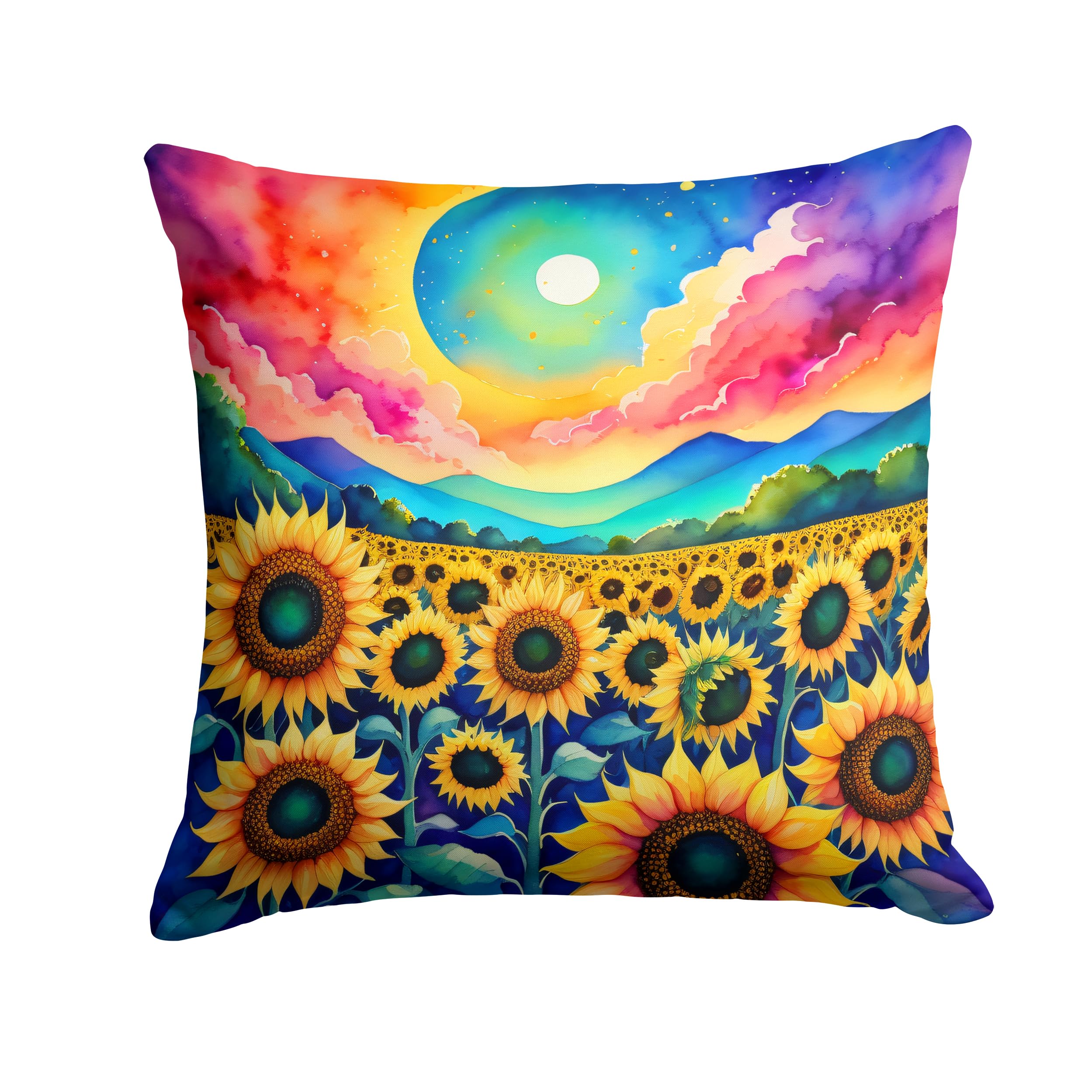 Colorful Sunflowers Throw Pillow