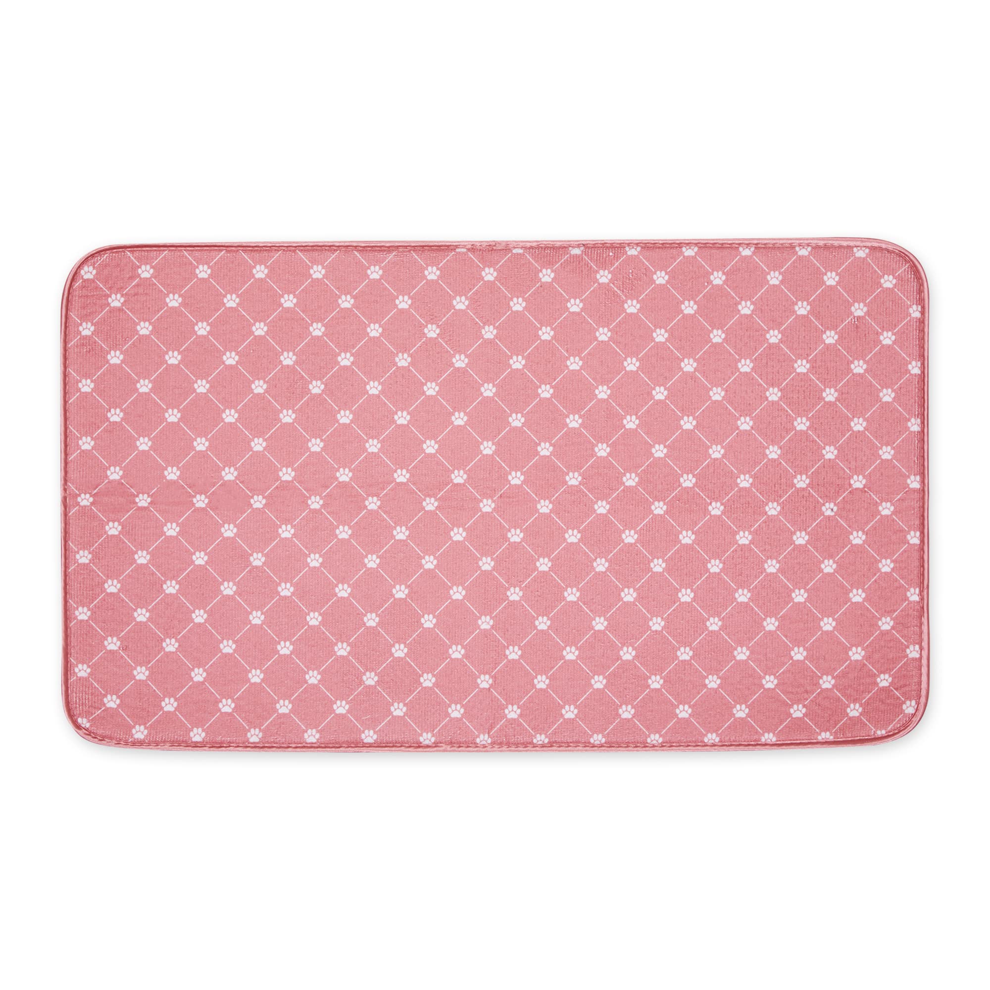 Bone Dry Machine Washable, Ultra Absorbent Pet Mat, 14X24, Rose Trellis Print