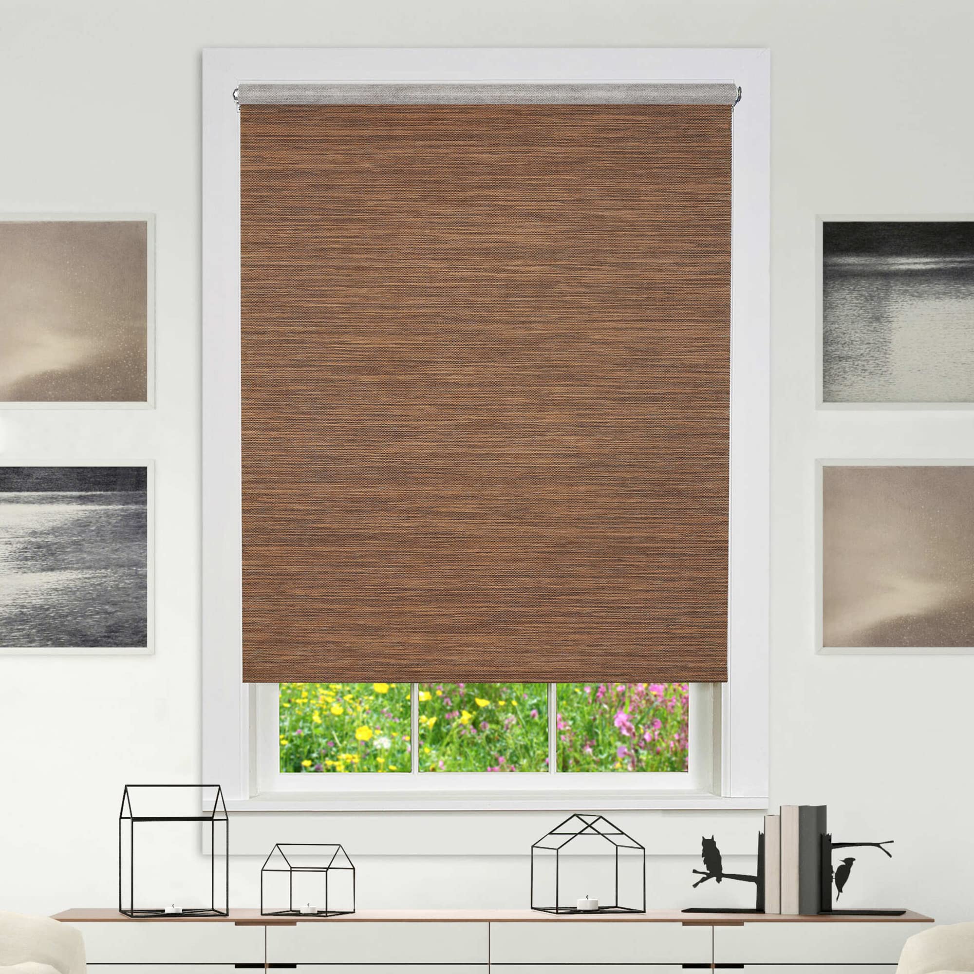 Cords Free Privacy Jute Shade 37X72 Cocoa