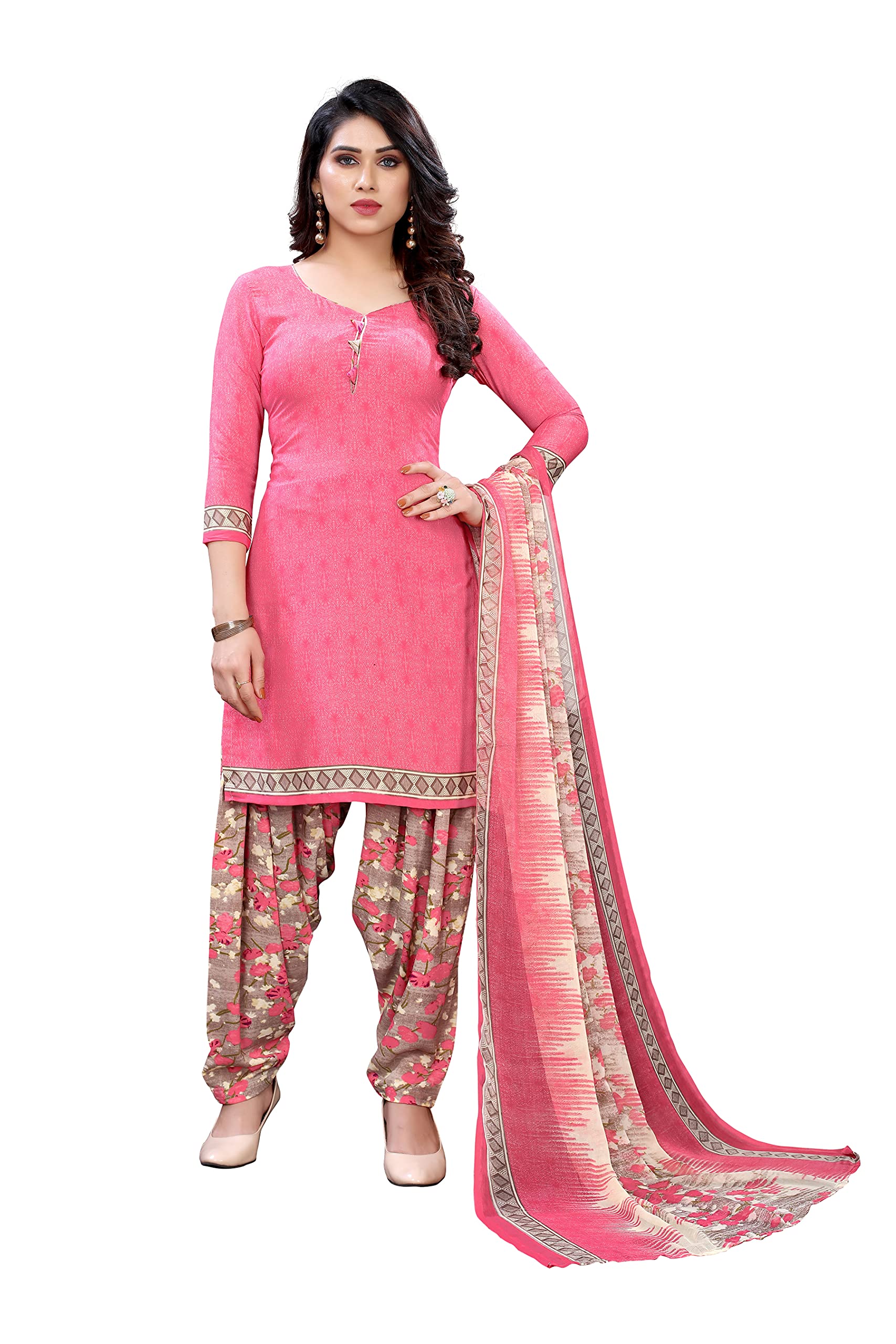 Yashika Women's Printed Unstiched Dress Material(SAMIRA PINK)