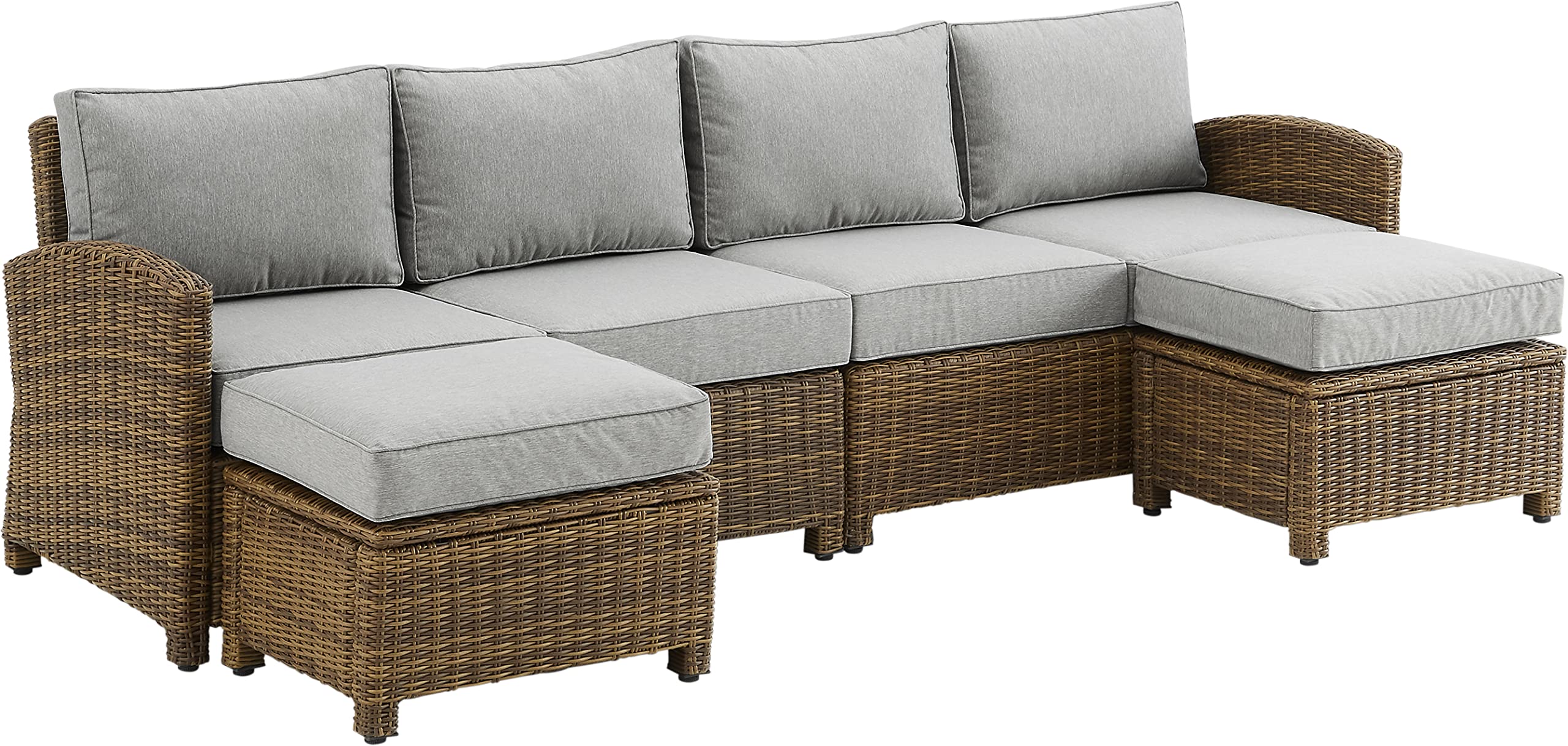 Bradenton 4Pc Outdoor Wicker Sectional Set