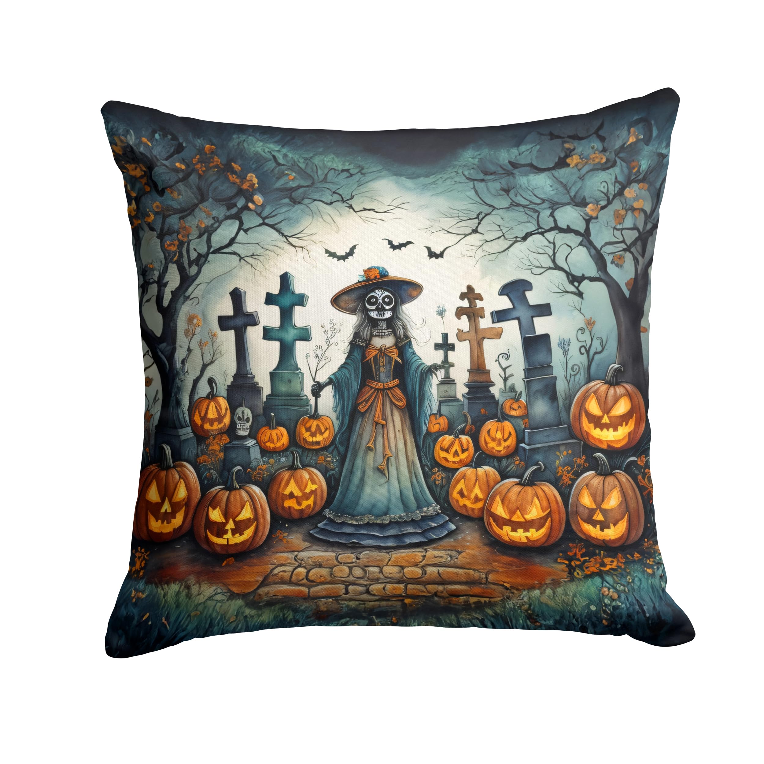 La Catrina Skeleton Spooky Halloween Throw Pillow