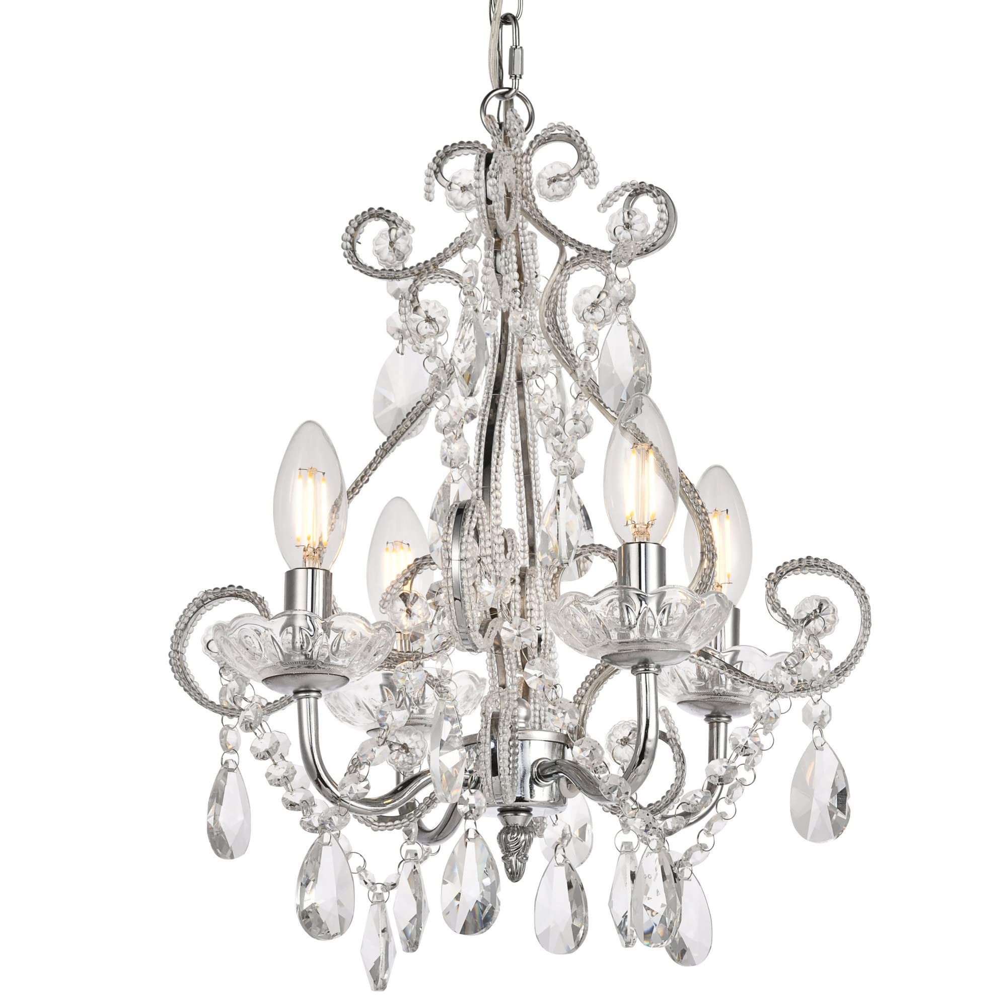 Elegant Lighting Living District Indoor Modern Home Decorative Bright Ceiling Kato Collection Pendant D12.6 H16.3 Lt:4 Chrome Fi
