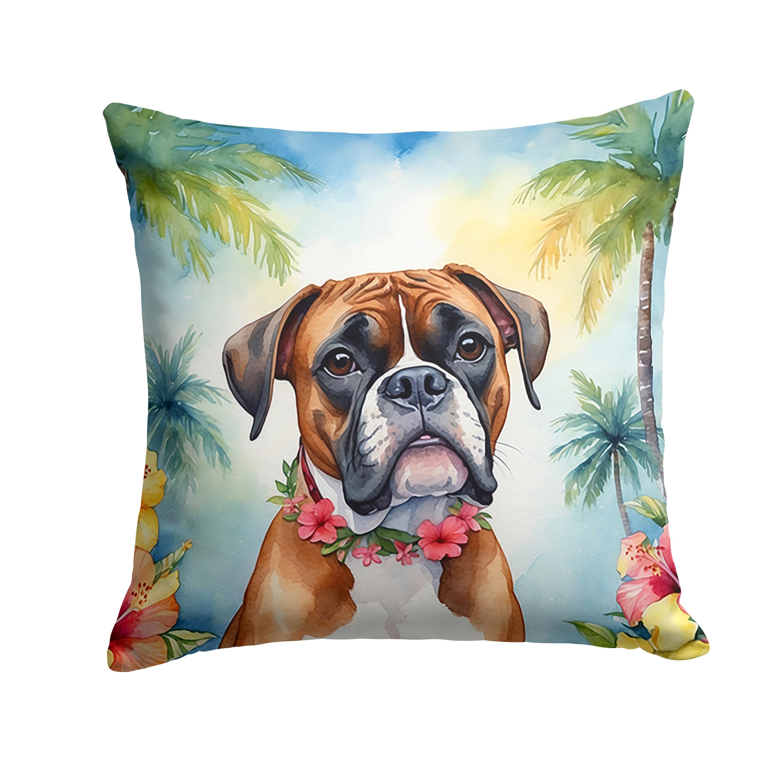Carolines Treasures Luau Party Decorative Throw Pillow, 18Hx18W, Boxer 6389