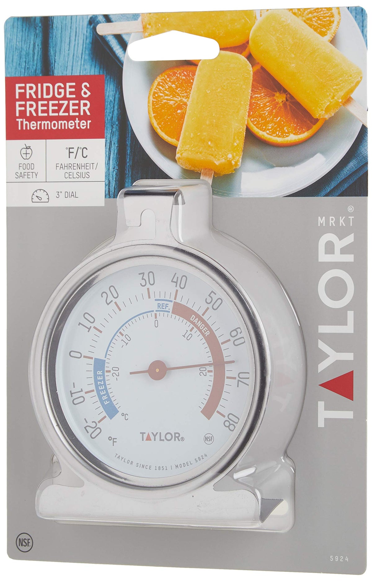 Taylor Precision Products Classic Series Large Dial Thermometer (Freezerrefrigerator)