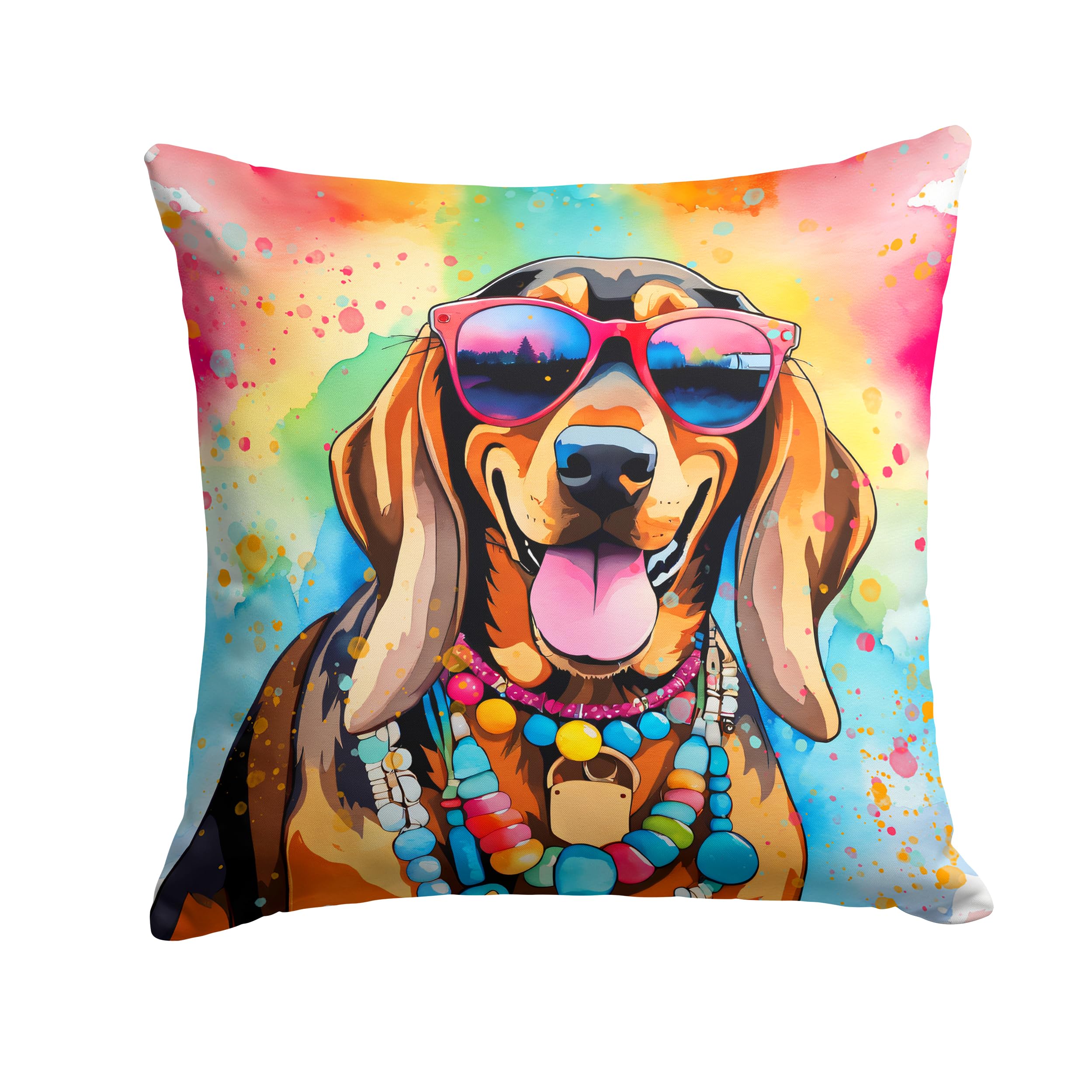 Doberman Pinscher Hippie Dawg Throw Pillow