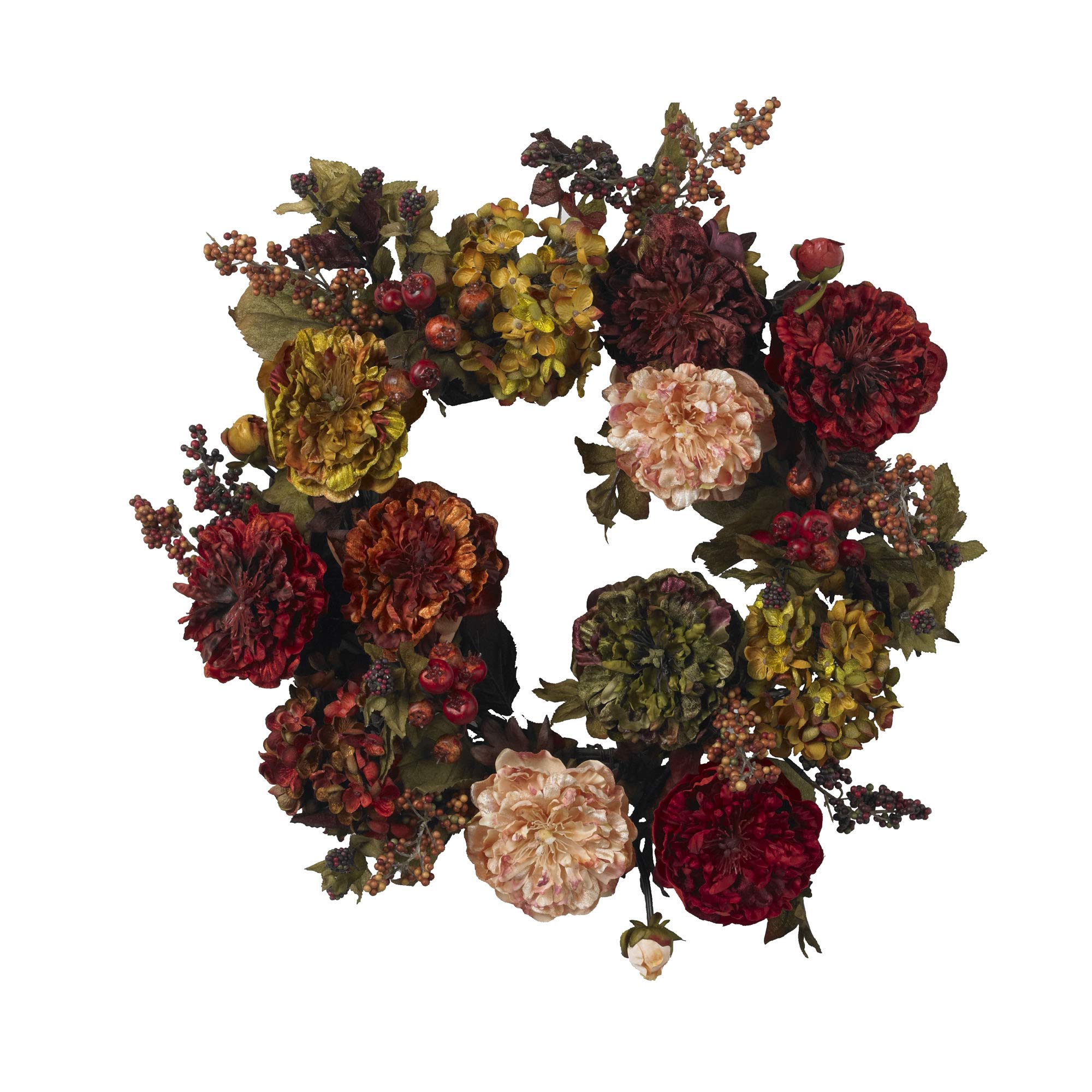 22″ Autumn Hydrangea Peony Wreath
