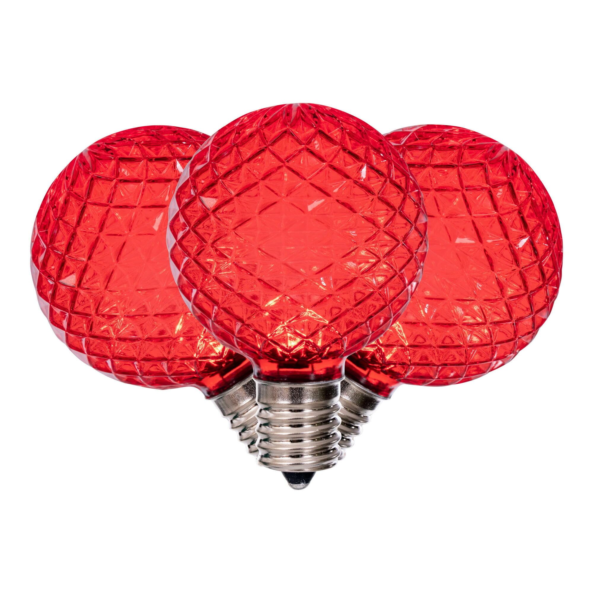 Casafoyer G50 Faceted LED Red Bulb E17 .45W 25/Box - (Pack Of 2)