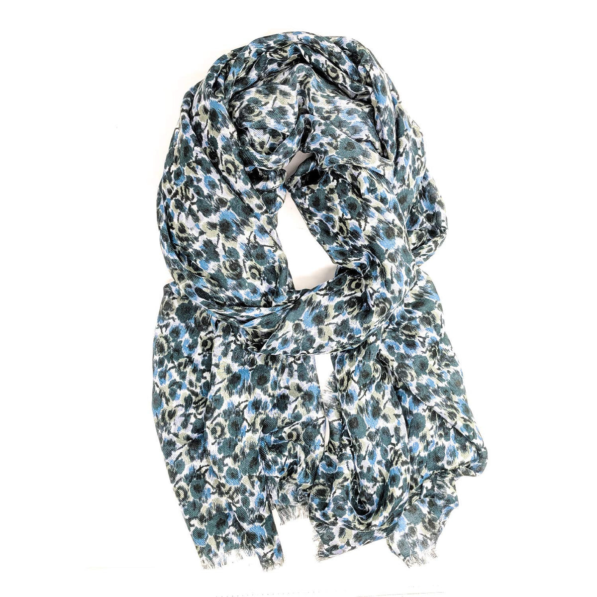 Women'S Lightweight Scarf Anchor21 Oblong Fashion Scarf Accessory With Fringe Trim, 31 X 78, Blue Multi