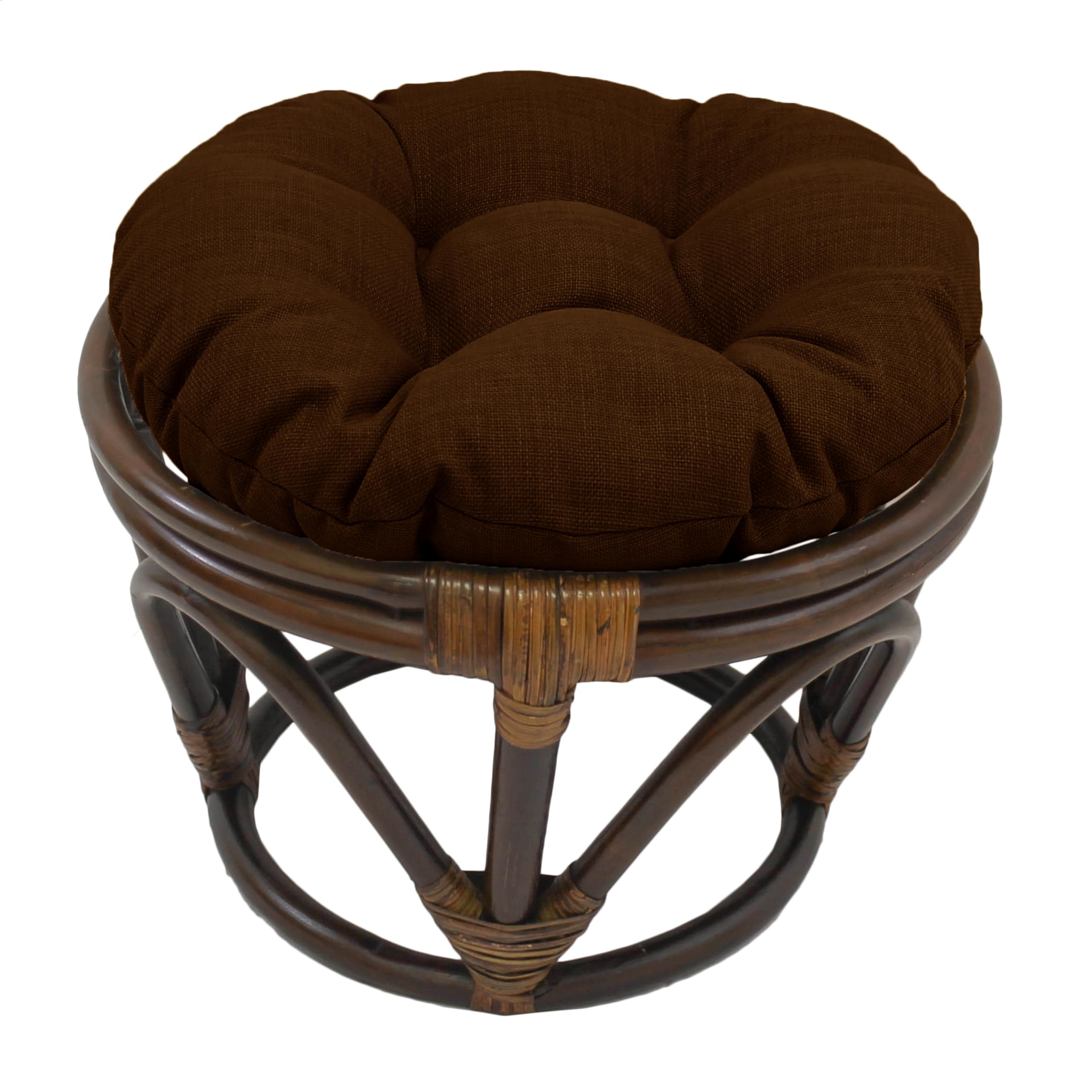 18-inch Round Spun Polyester Tufted Footstool Cushion - Cocoa