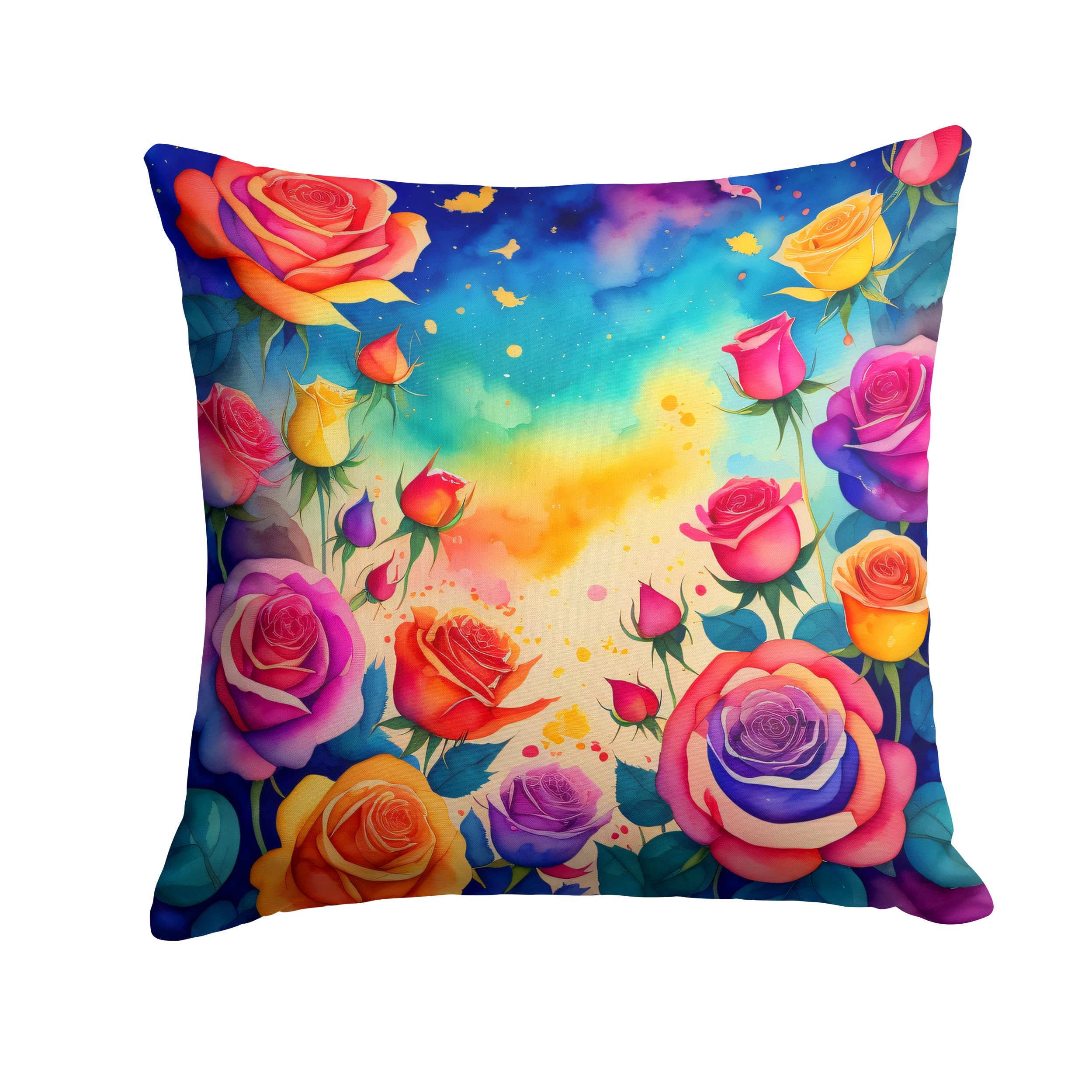Colorful Roses Throw Pillow