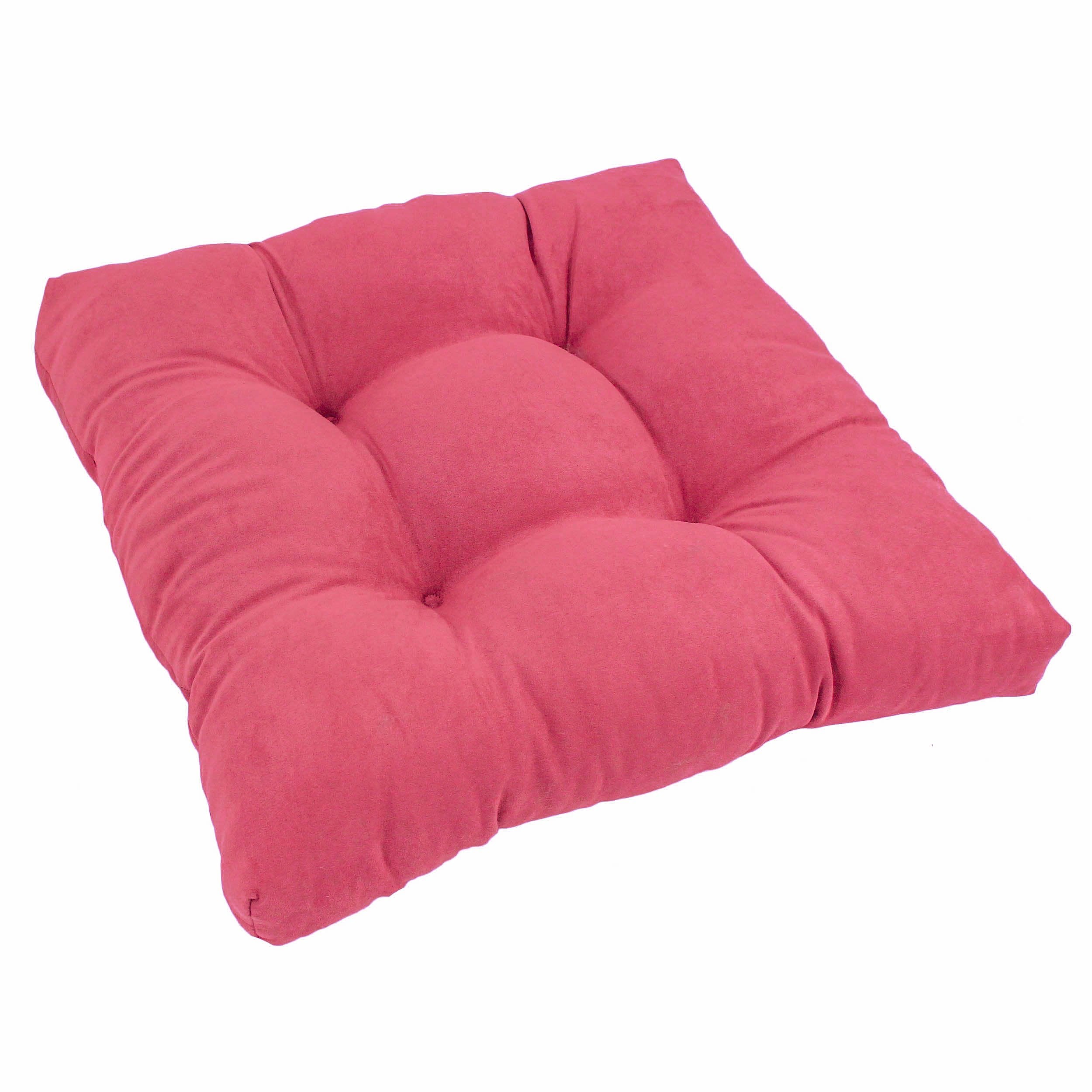19-inch Squared Microsuede Tufted Dining Chair Cushion - Bery Berry