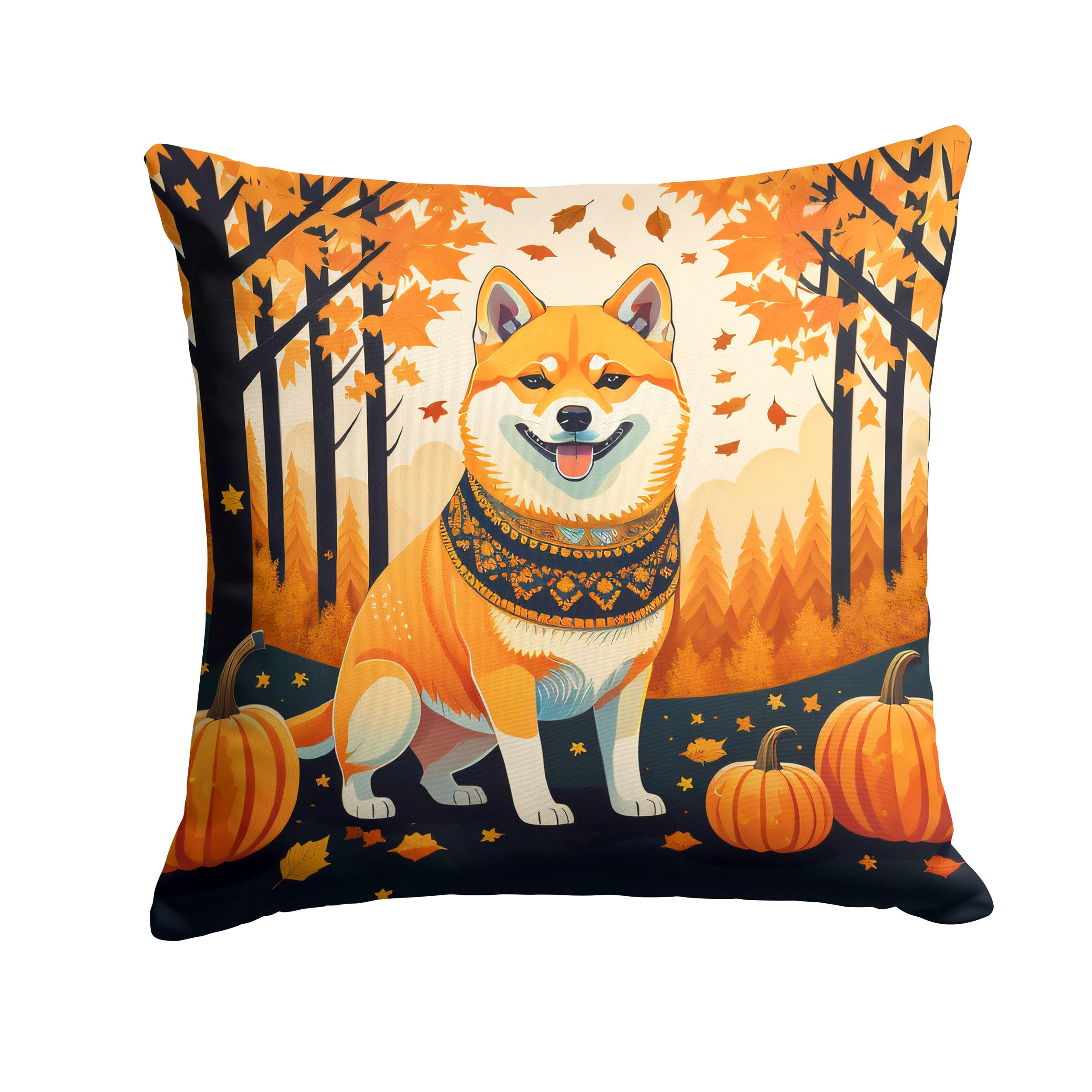 Shiba Inu Fall Throw Pillow
