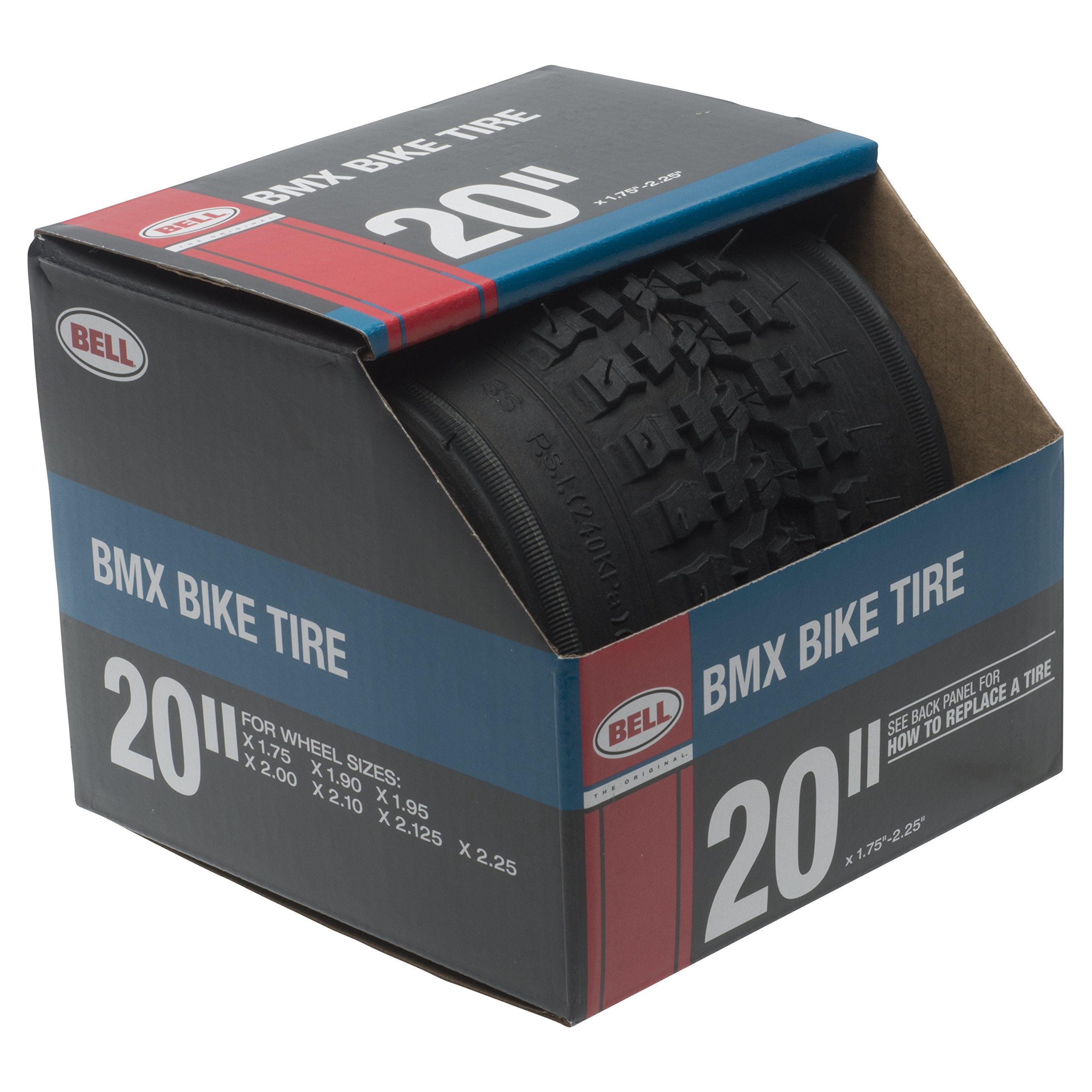 Bell 7091019 Bmx Bike Tire, 20 X 1.75-2.25, Black