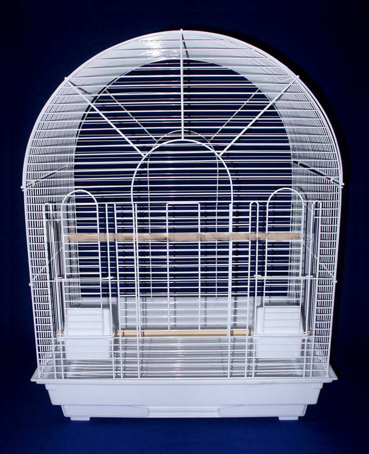 1934 1/2 Bar Spacing Round Top Small Bird Cage - 20″x16″ In White″