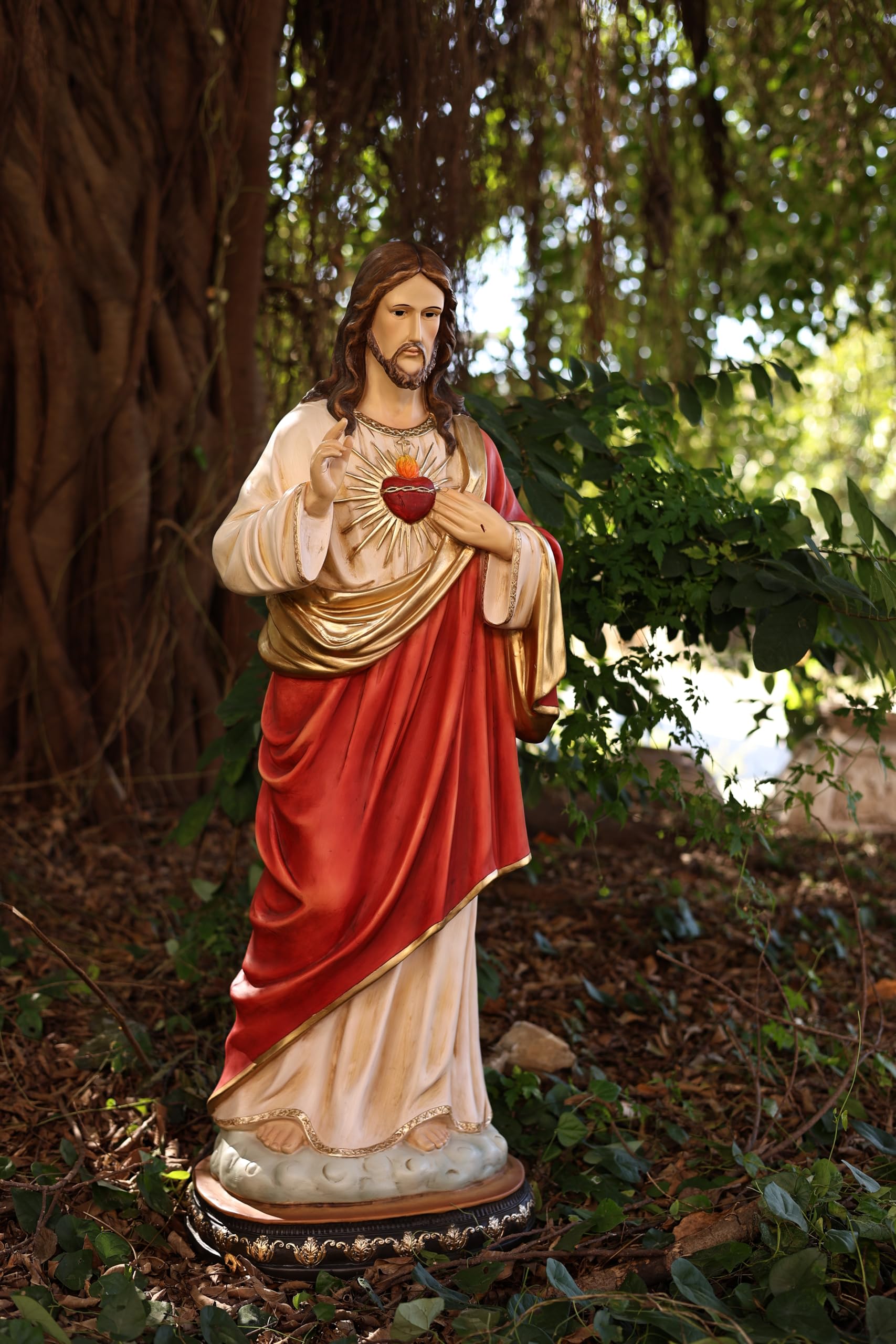 Hi-Line Gift Ltd 81721-39 39 in Sacred Heart of Jesus Statue Religious Decor Indoor/Outdoor