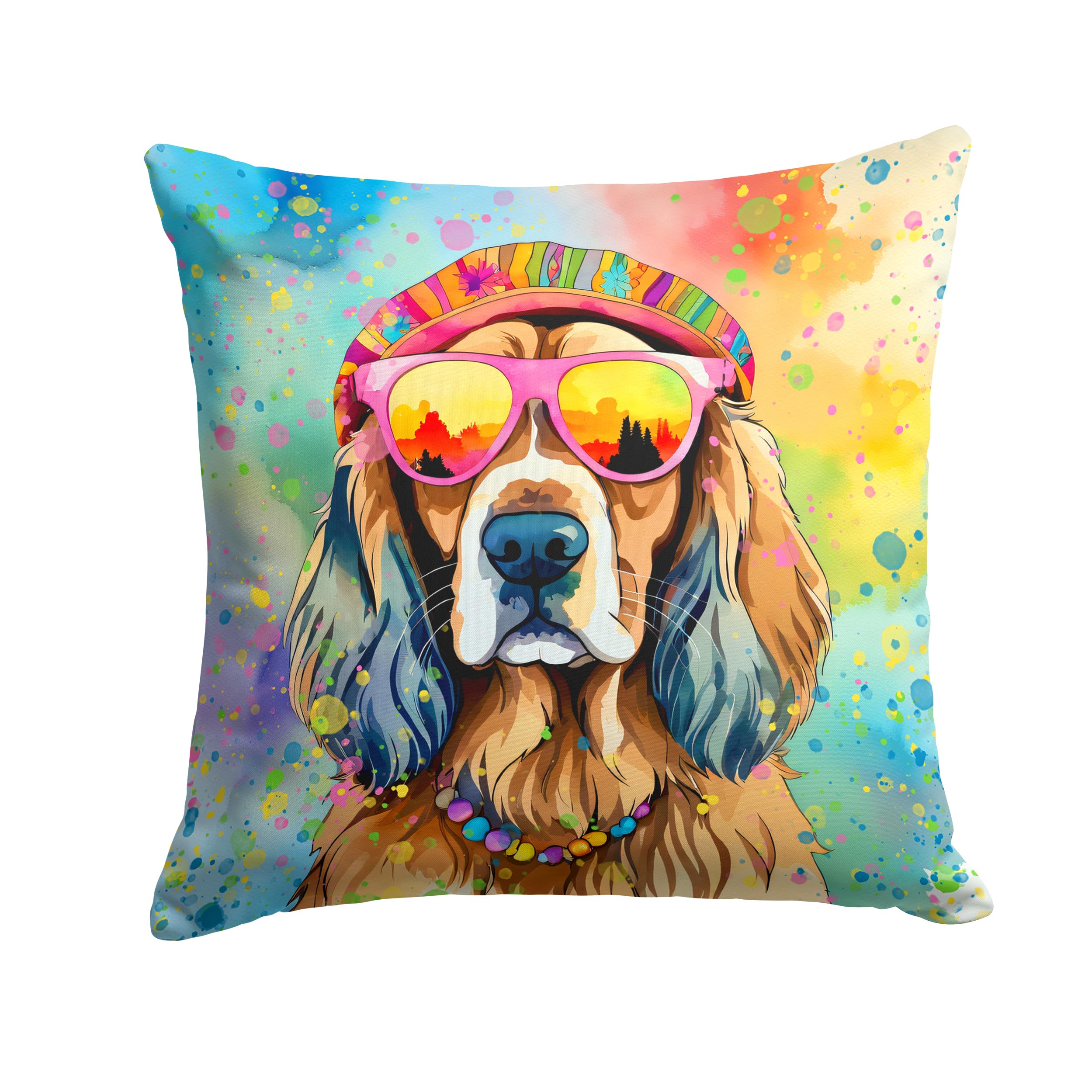 Cocker Spaniel Hippie Dawg Throw Pillow