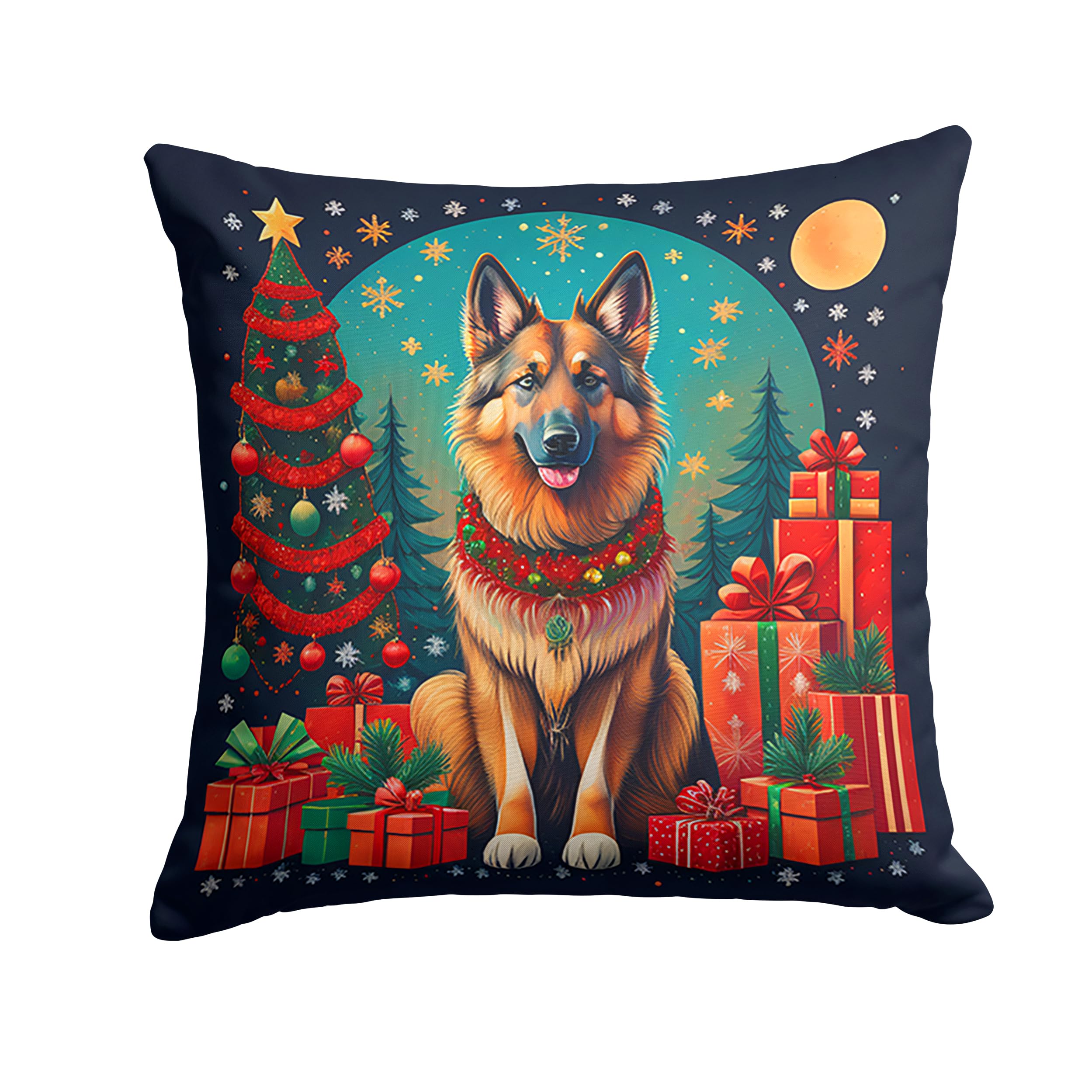Belgian Tervuren Christmas Throw Pillow