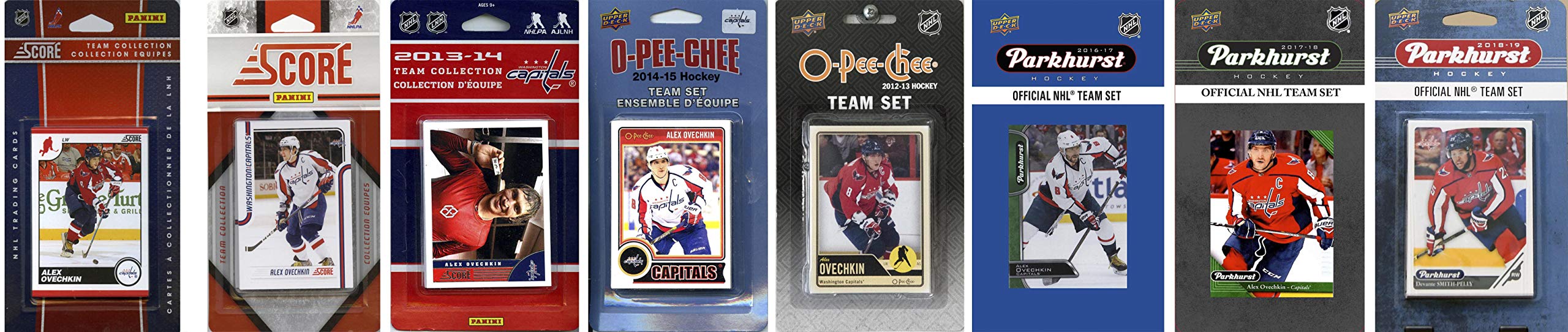 NHL Washington Capitals 8 Different Licensed Trading Card Team Sets