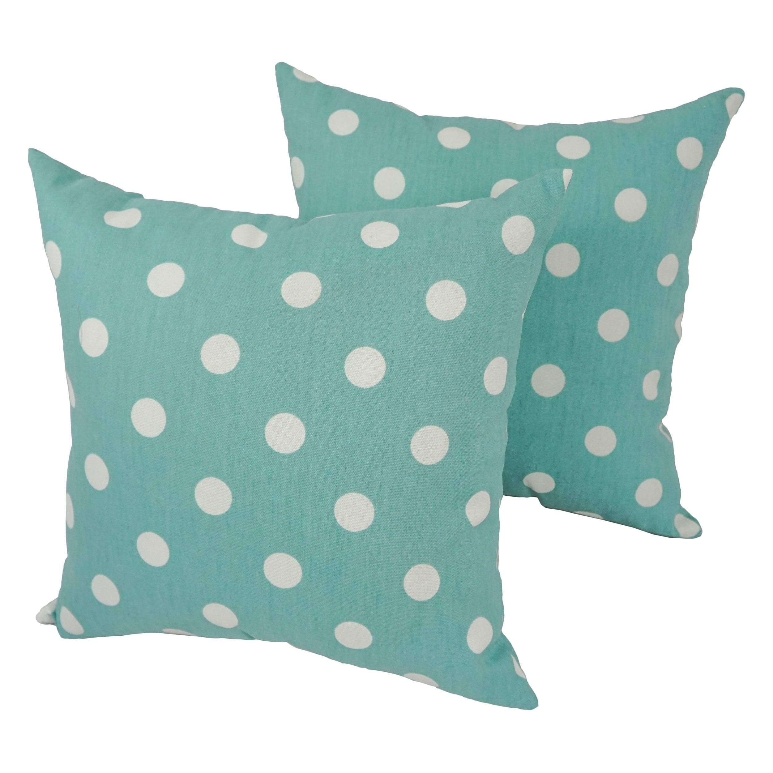 Blaziing Needles 17-inch Outdoor Spun Polyester Throw Pillows (Set of 2) - Pretty Polka Dot