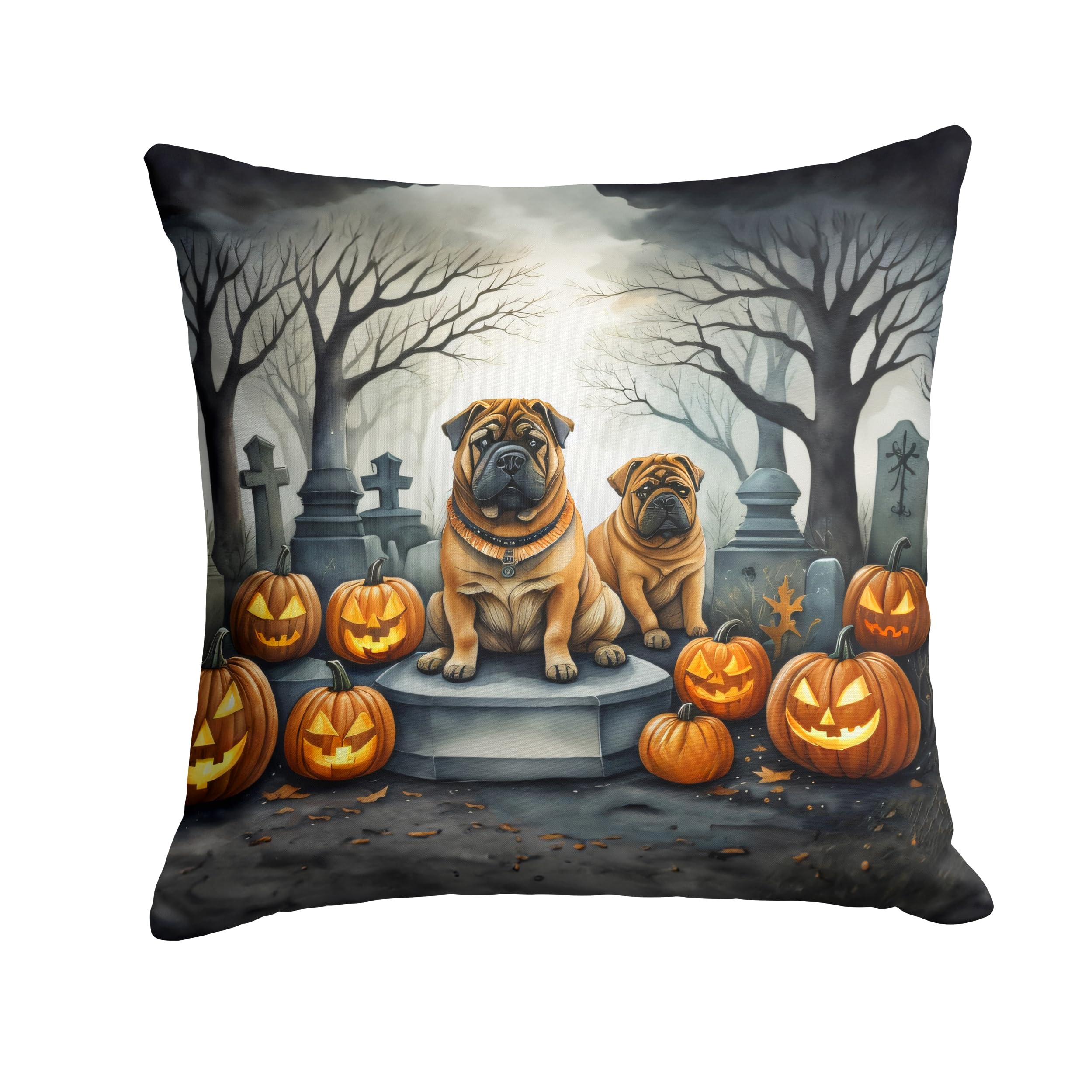 Shar Pei Spooky Halloween Throw Pillow