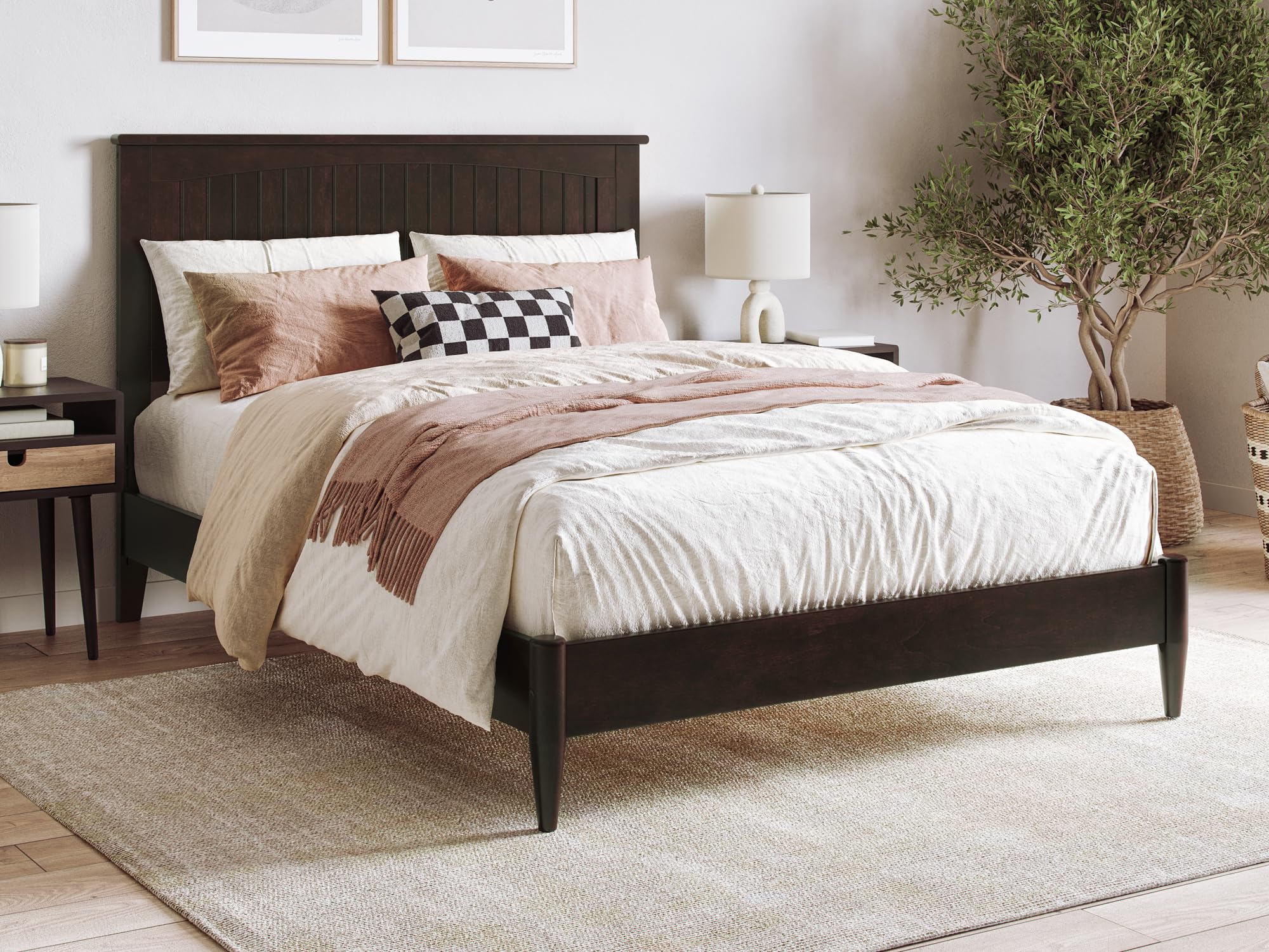 Naples Full Solid Wood Low Profile Platform Bed in Espresso