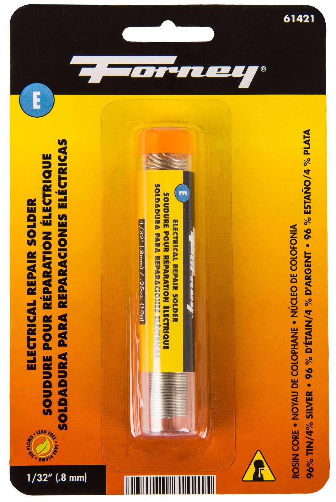 Forney 61421 Lead Free Rosin Solder, 132