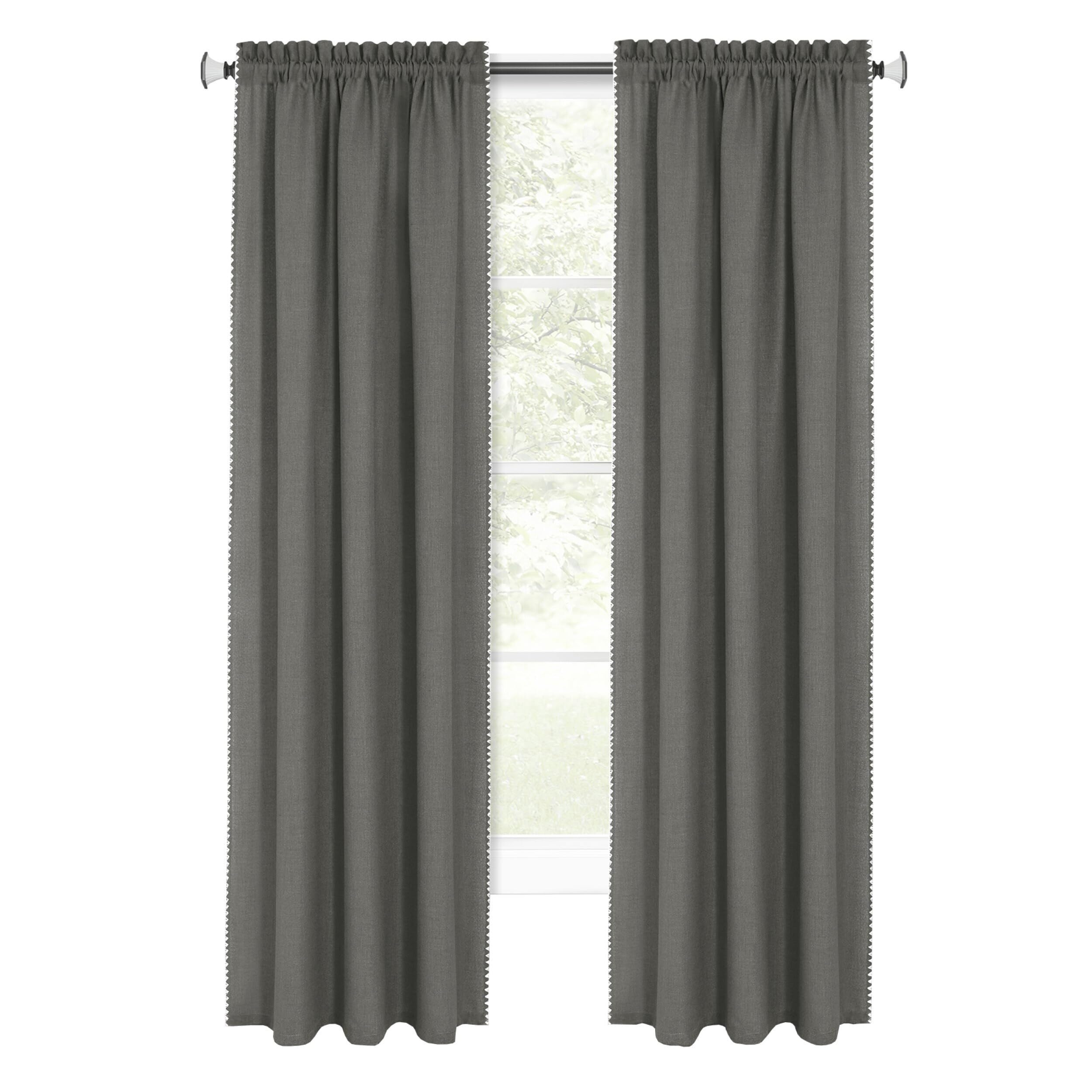 Kendal Rod Pocket Window Curtain Panel - 52x84 - Grey/White