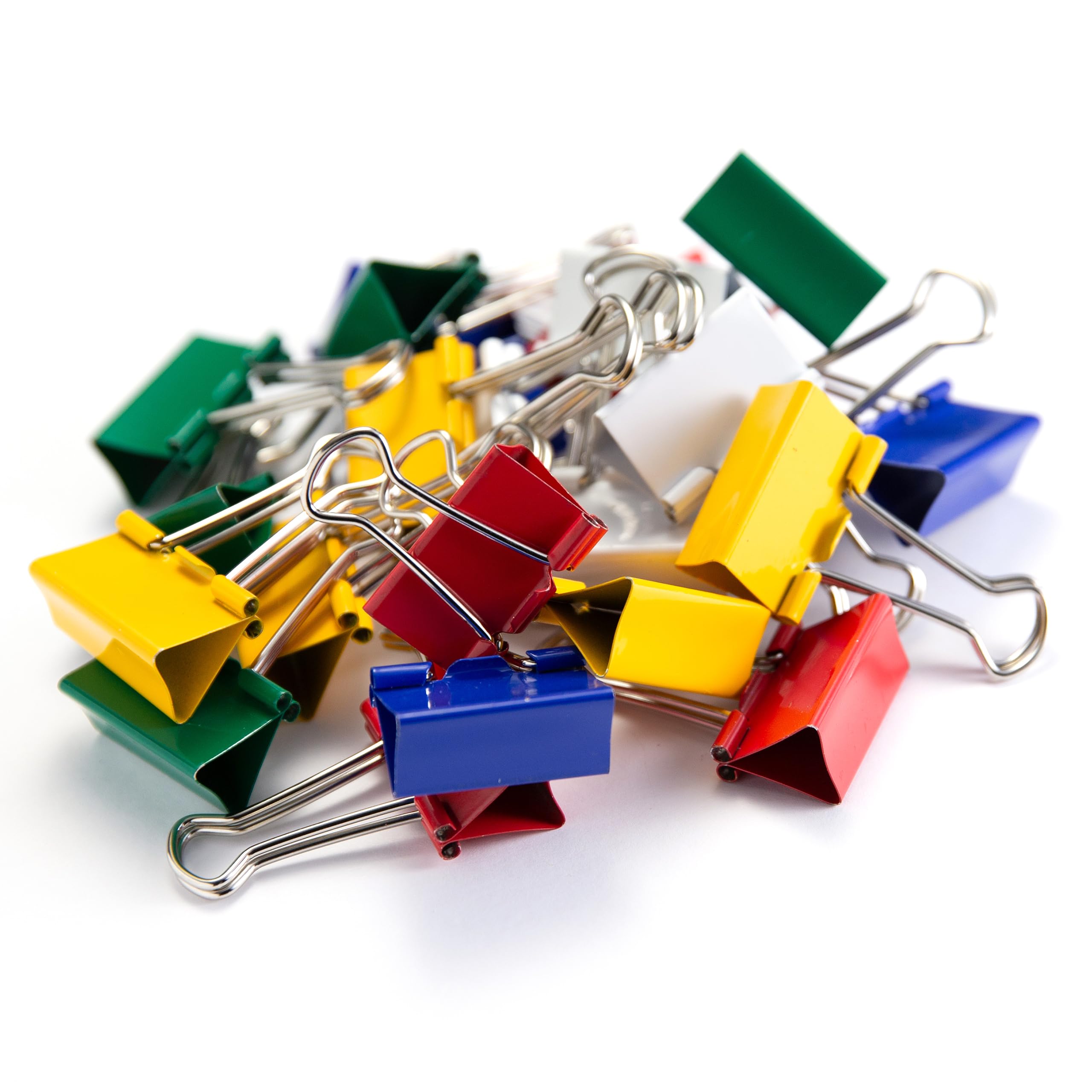 Officemate Binder Clips, Medium, 5/8 Inch Capacity, Assorted Colors, Pack of 24