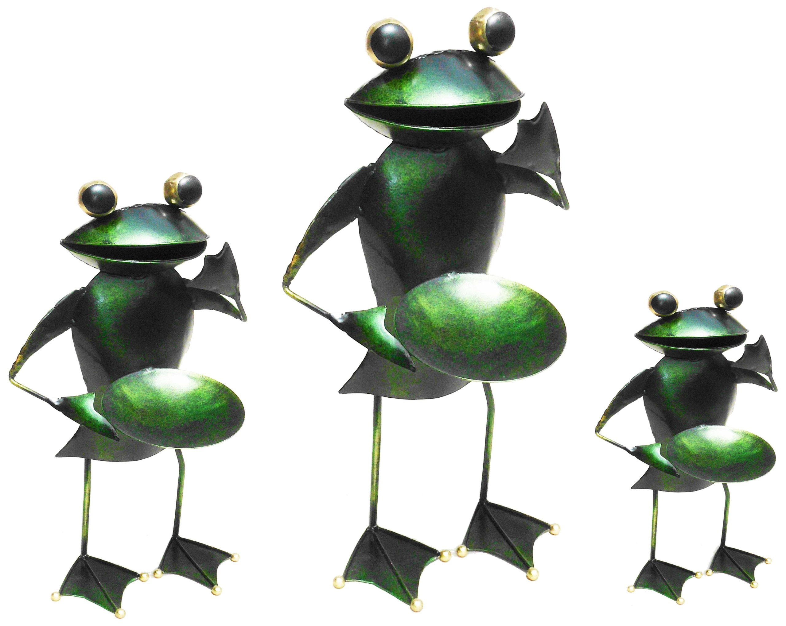 D-ART COLLECTION, INC Iron Frog Candle Holder         (set of 3 pcs: Large, Medium, Small)