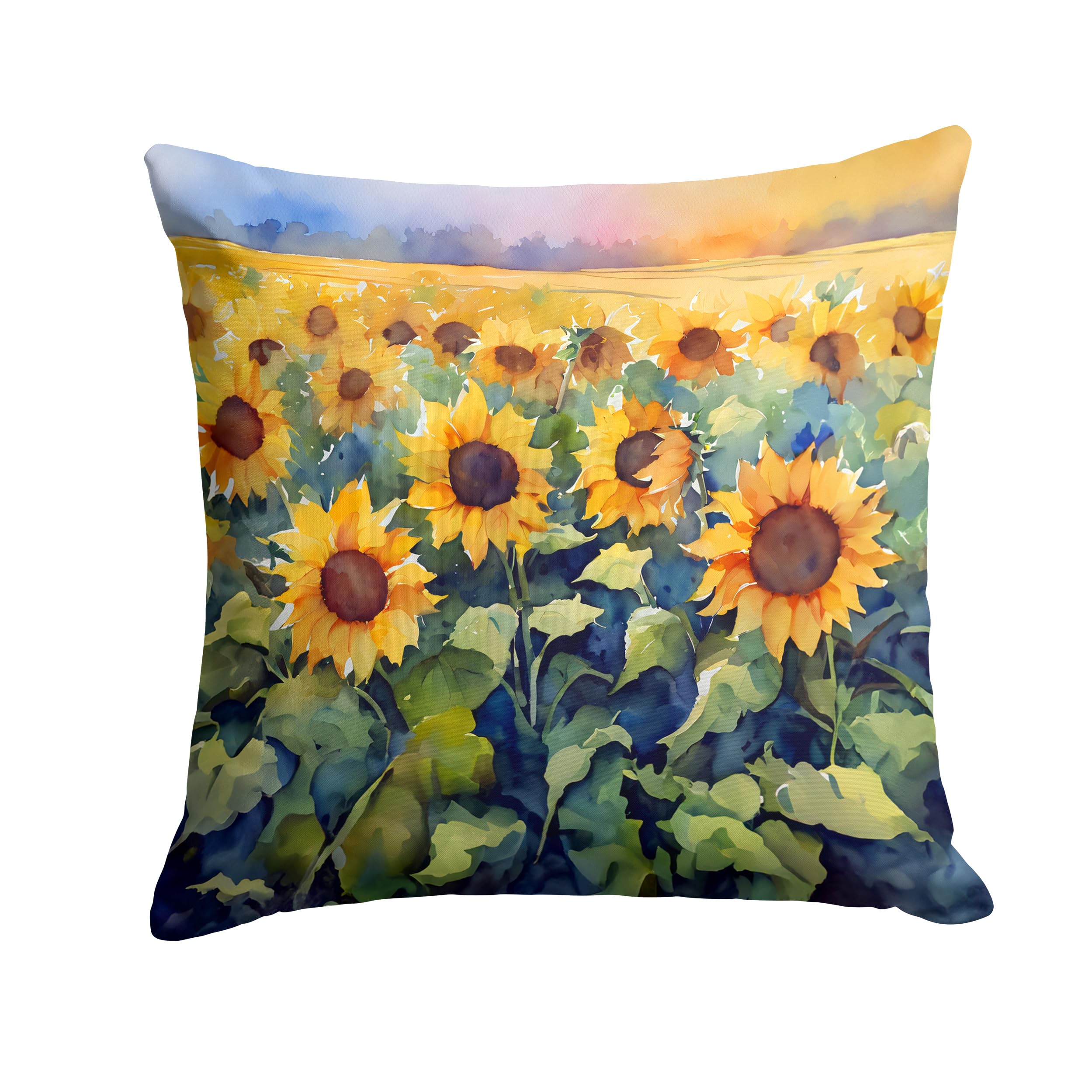 Sunflowers in Watercolor Throw Pillow