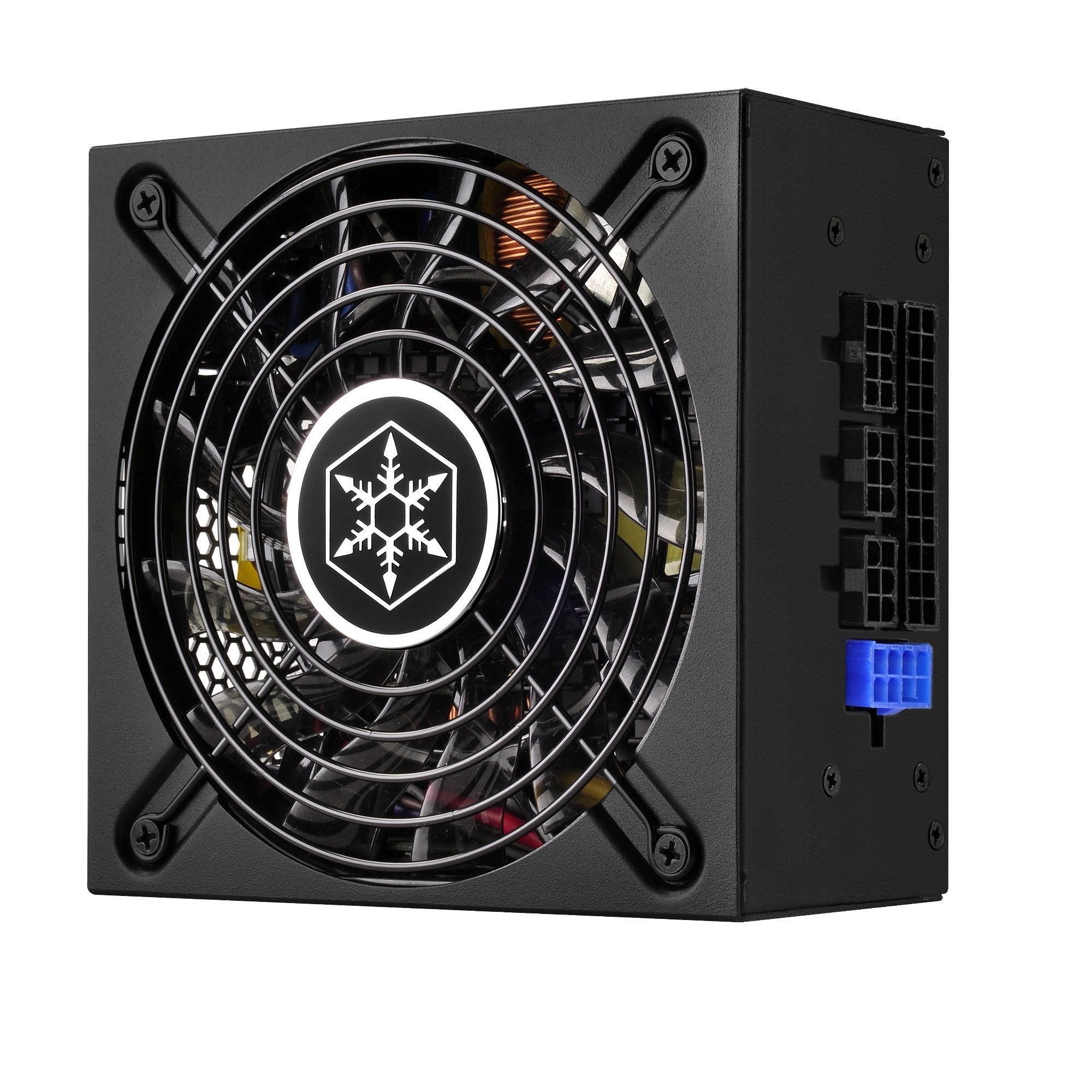 500W, SFX-L form factor, single +12V rails with 40A output, Silent 120mmFan with 0~36dBA, efficiency 80Plus Gold certification, fully modular cable, 2x 6+2pin PCI-E.