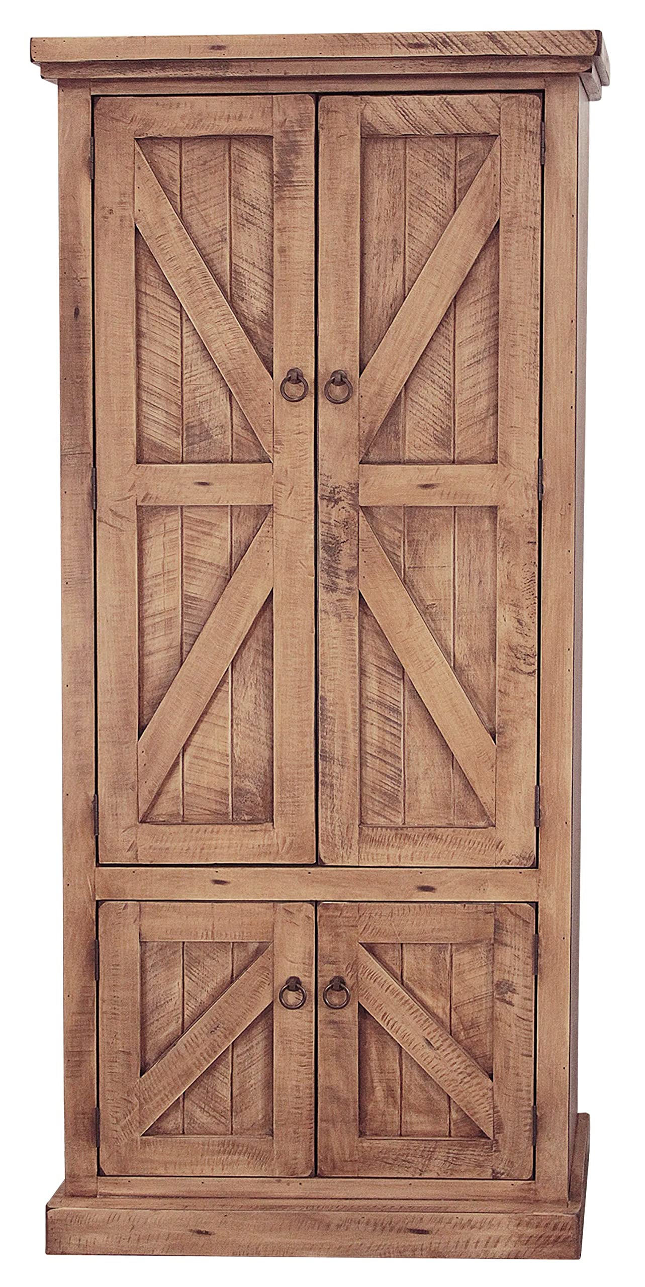 Rustic Double Door Pantry in Rustic Seashell