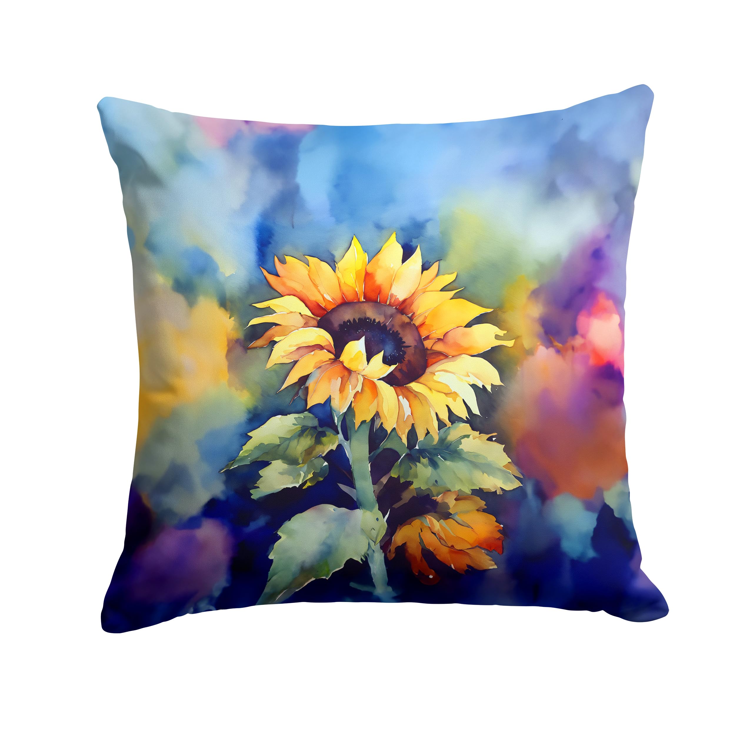 Sunflowers in Watercolor Throw Pillow